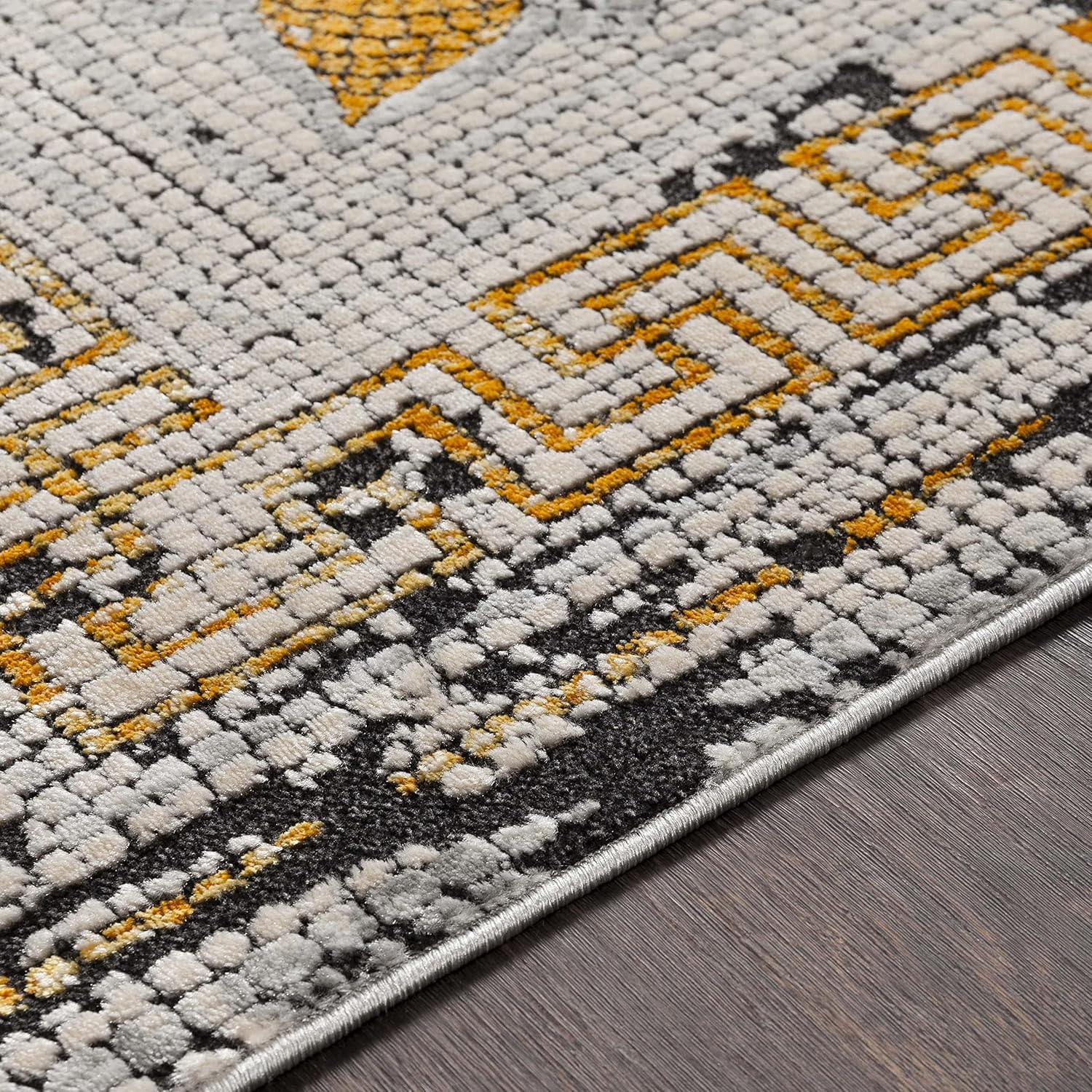 Mark&Day – Alfombras de área, 5 x 7 pies, color mostazabeige, naranja, beige, gris, alfombra para sala de estar, dormitorio o cocina (5.1 pies x 7.3