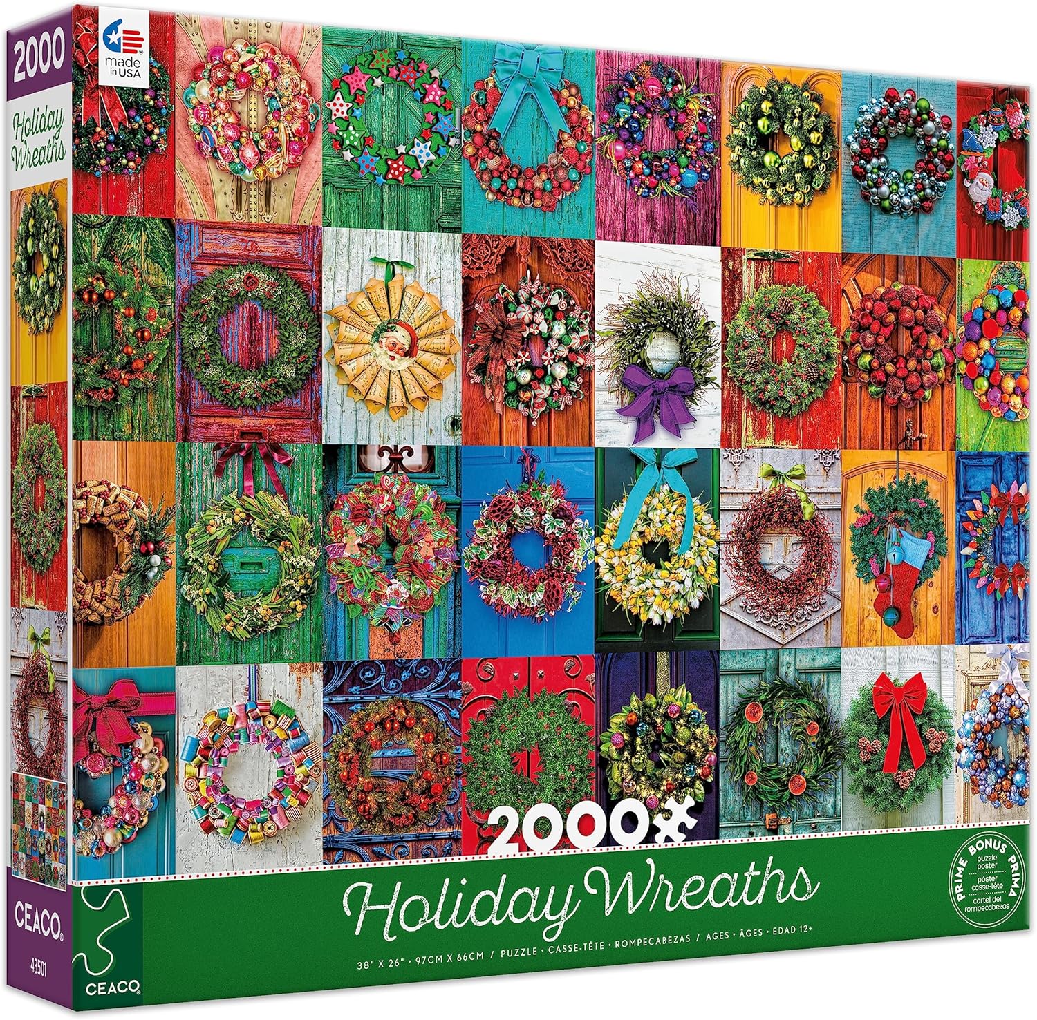 Ceaco – Coronas navideñas – Rompecabezas de 2000 piezas