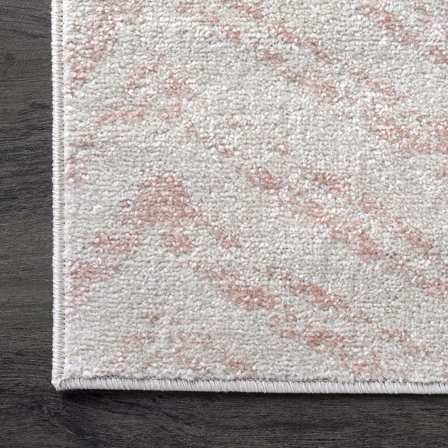 nuLOOM Rosanne – Tapete geométrico, 6 pies 7 pulgadas x 9 pies, rosa