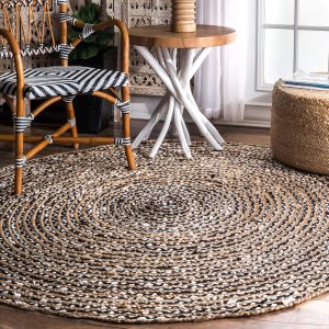 nuLOOM Glinda – Alfombra de fibra natural, 5 x 8 pies, ovalada, color negro nuLOOM Glinda – Alfombra de fibra natural, 5 x 8 pies, ovalada, color negro