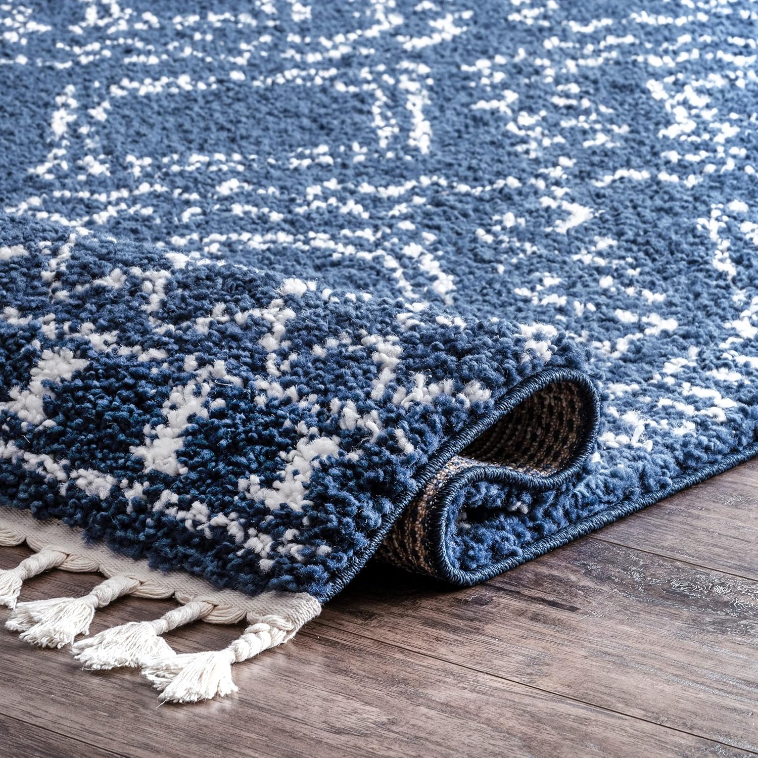 nuLOOM Vasiliki – Alfombra de pelo largo estilo tribal marroquí