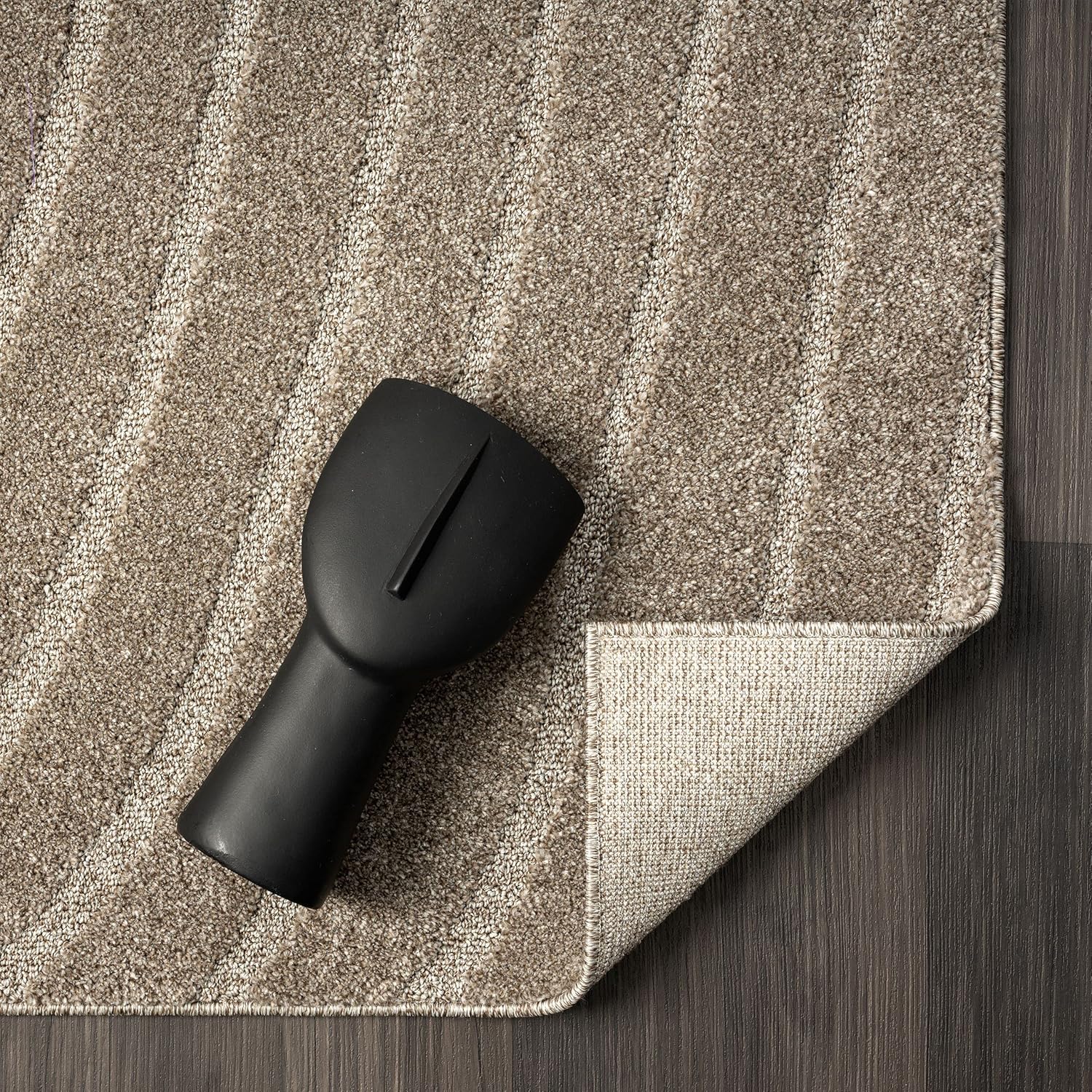 LUXE WEAVERS Alfombra moderna geométrica gris pardo 9×12, alfombra contemporánea resistente a las manchas