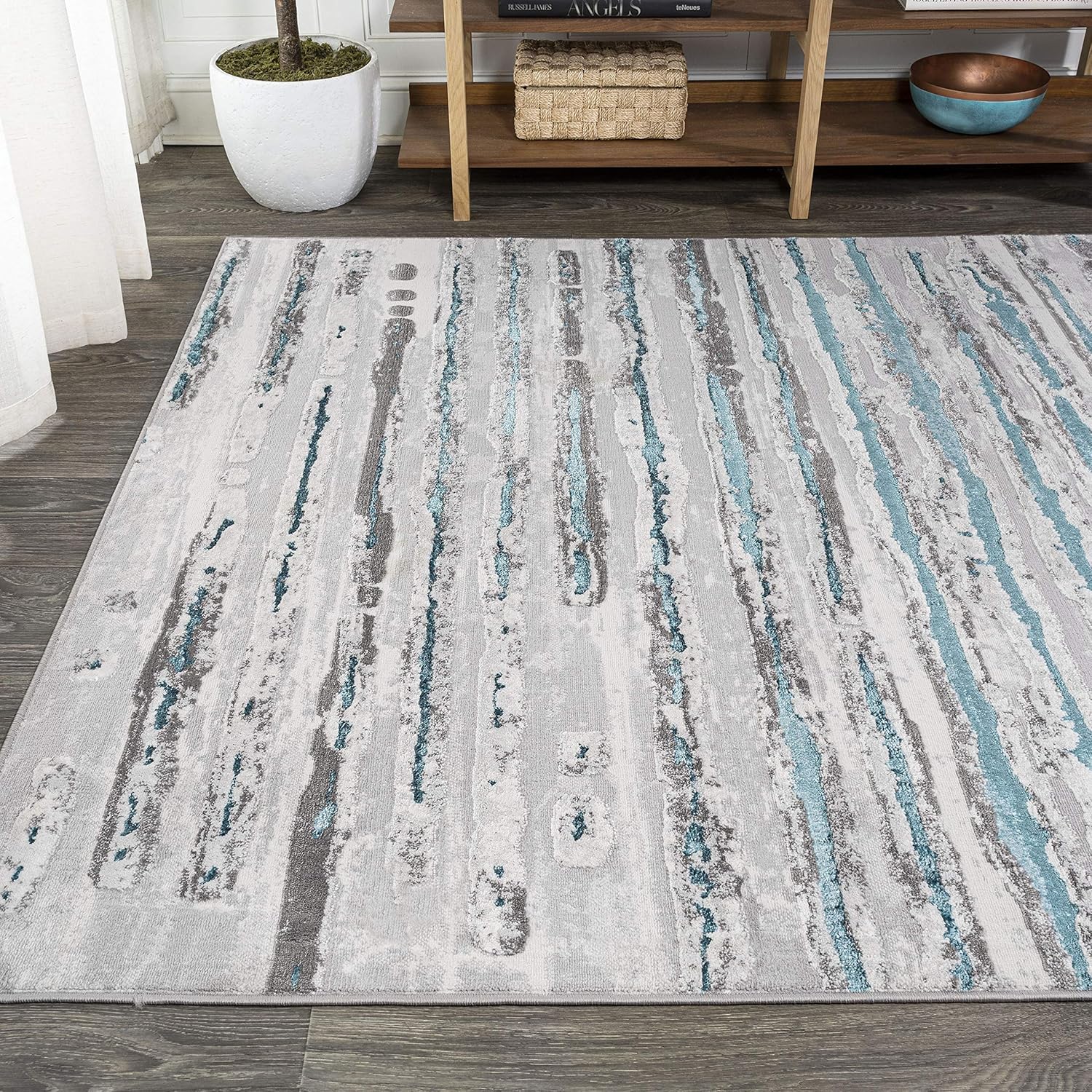 JONATHAN Y SOR204A-4 Batten Modern Stripe Indoor Area-Rug Contemporary Transitional Solid Striped Easy-Cleaning Bedroom Kitchen Living Room Non
