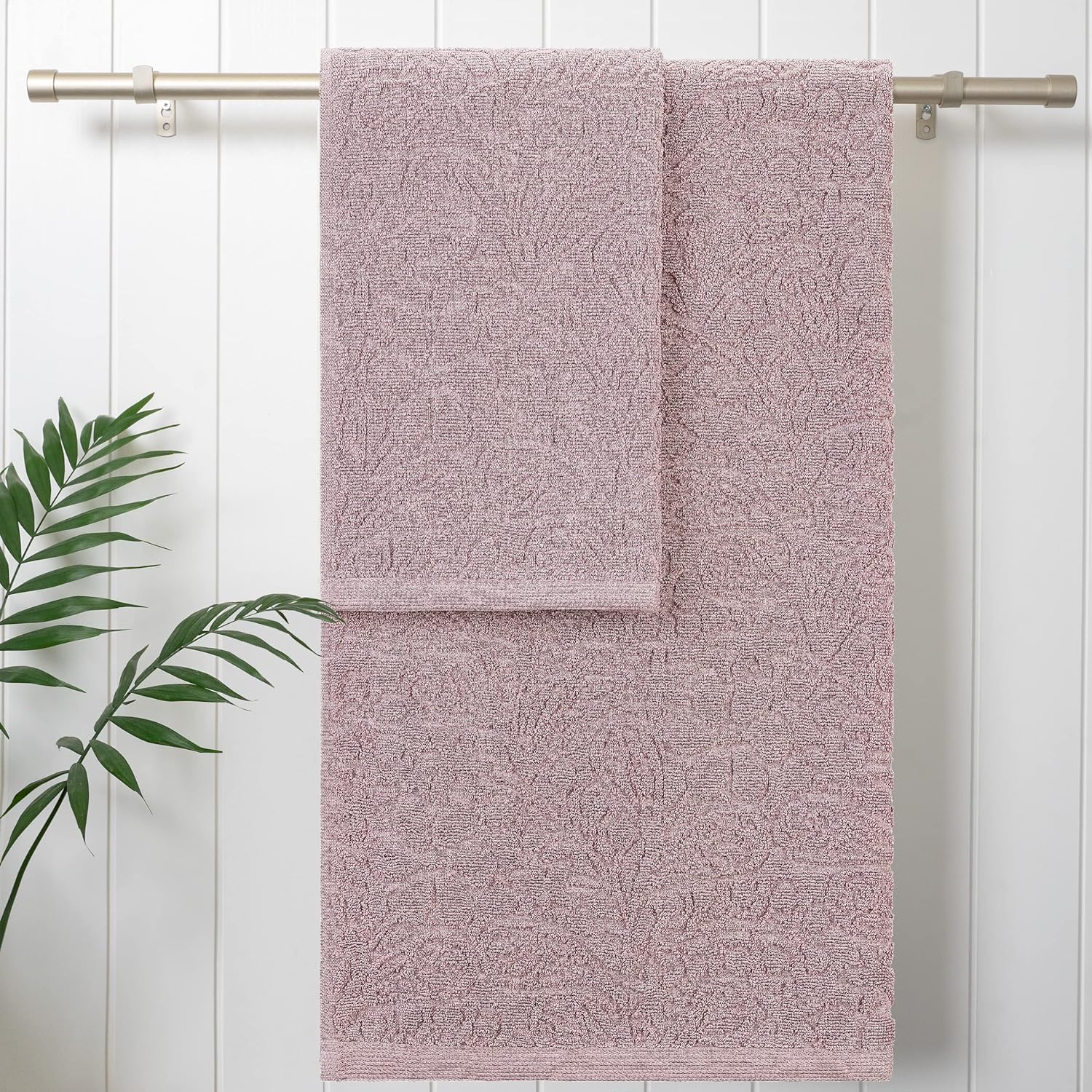 Jessica Simpson Juego de 4 toallas de baño  Rodeo Daisy  Decoración de baño premium  Incluye 2 toallas de mano y 2 toallas de ducha  100% algodón y