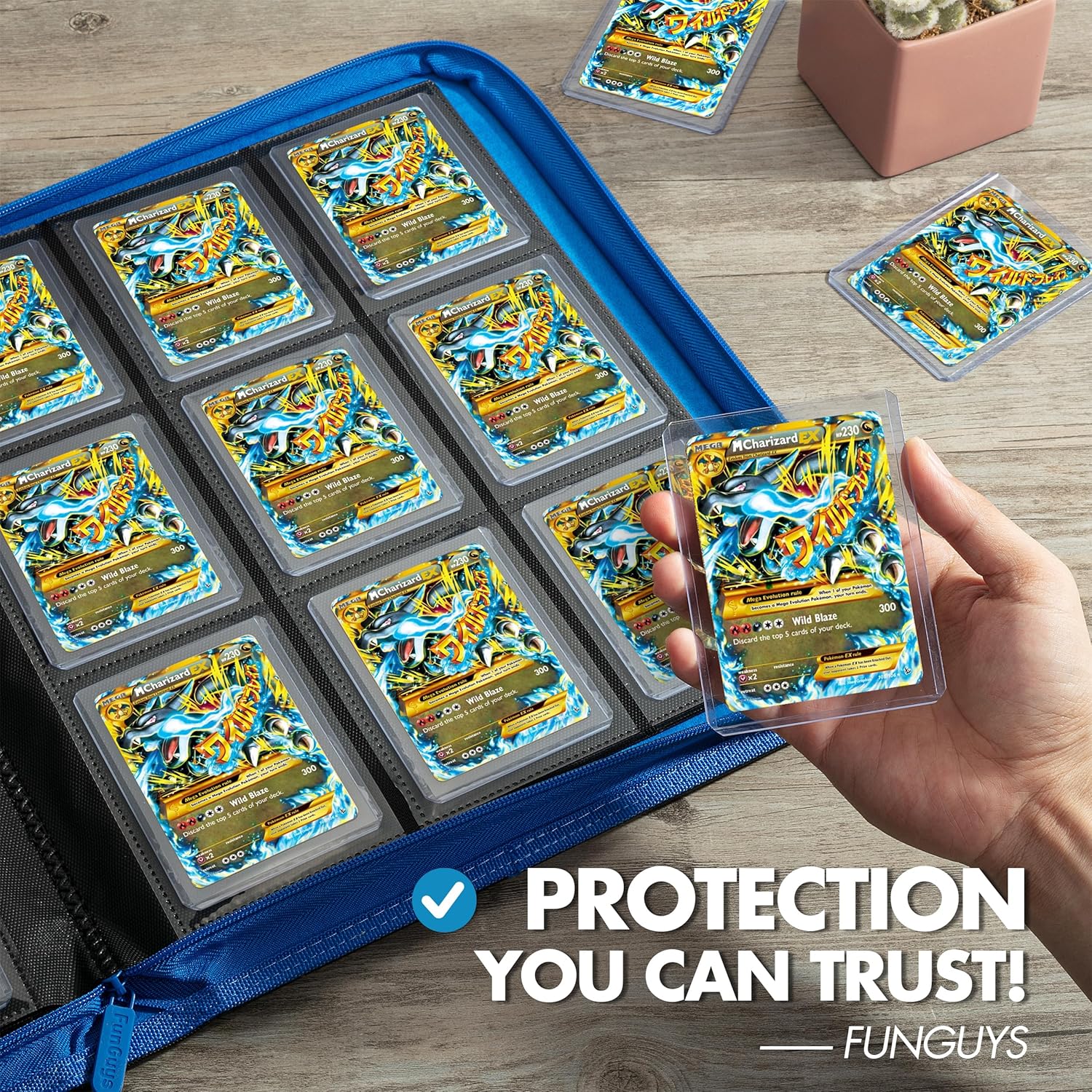 Carpeta Toploader para tarjetas coleccionables, paquete de 2 carpetas, carpeta de 9 bolsillos, carpeta de 252 cargadores superiores, 504 carpetas de
