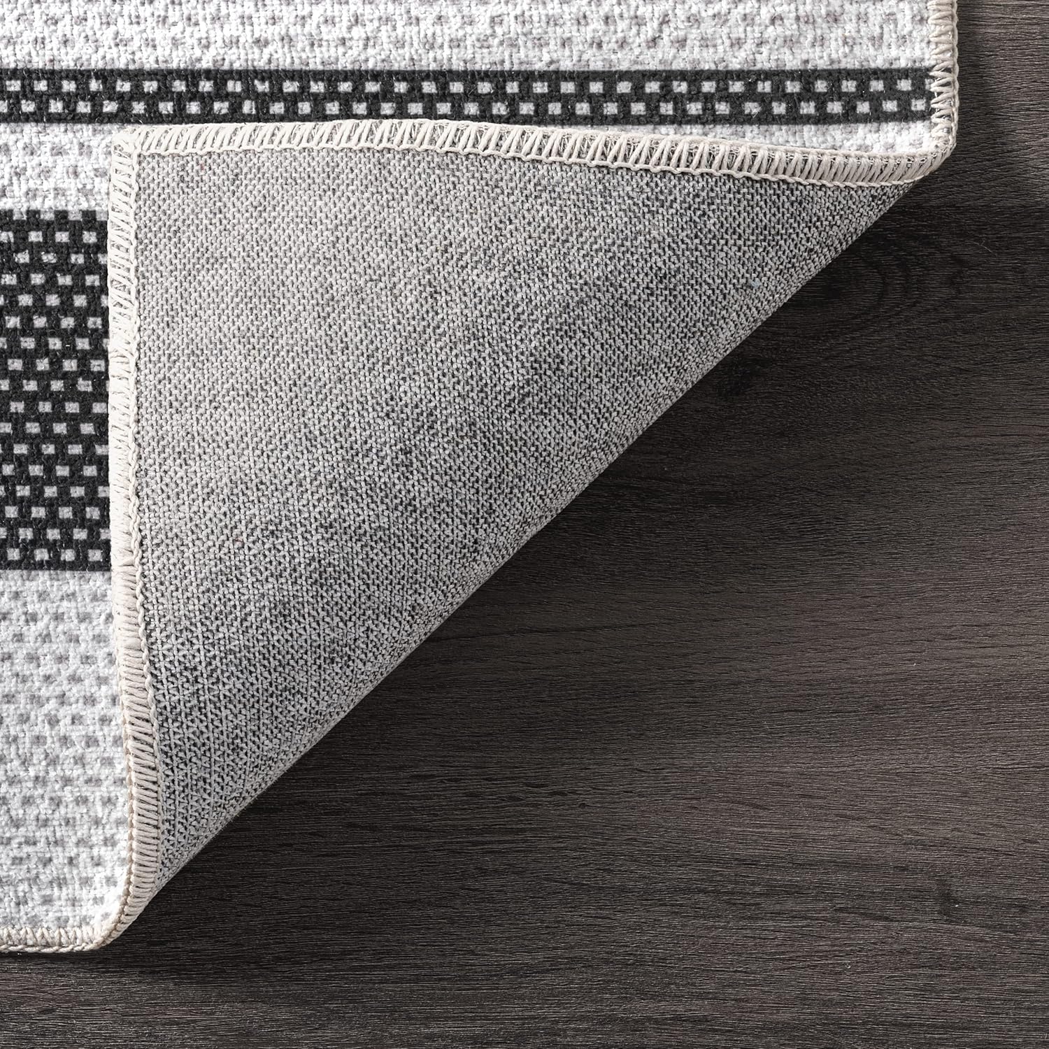 nuLOOM Lena – Alfombra de pasillo ultra fina lavable a máquina, 2 pies 6 pulgadas x 6 pies, color gris
