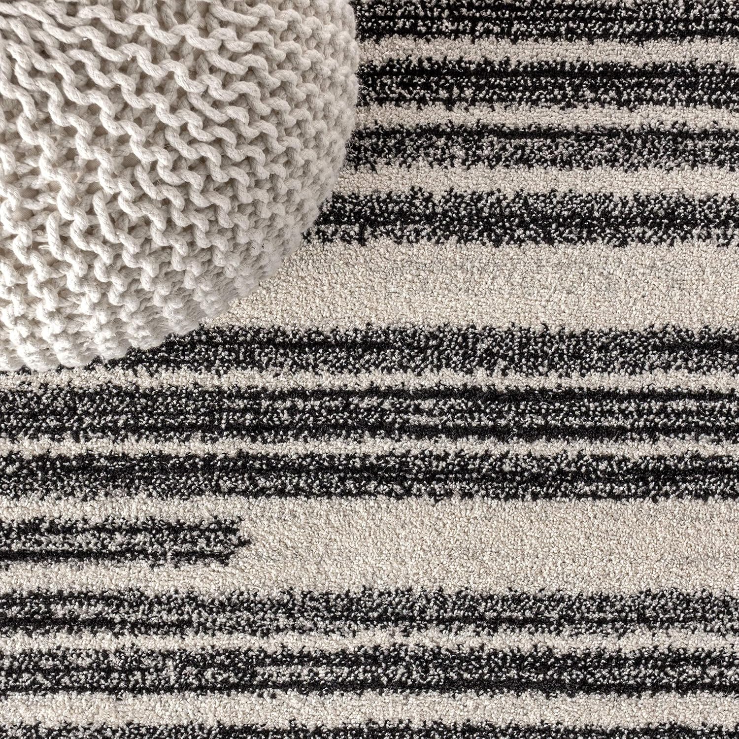 JONATHAN Y MOH207A-220 Khalil – Alfombra moderna a rayas bereberes bohemia, minimalista para dormitorio, cocina, sala de estar, fácil limpieza,