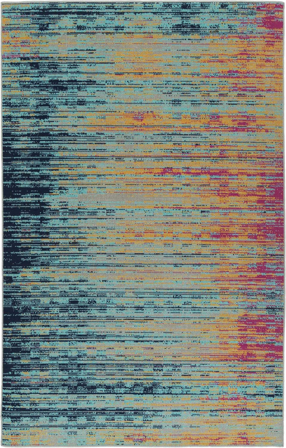 Kaleen Alfombra de área de 5’3″ x 7’3″ en multicolor, colección Zuma Beach para interiores y exteriores