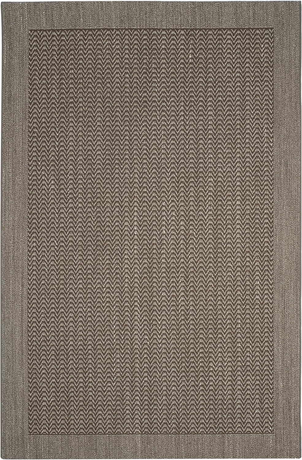 SAFAVIEH Palm Beach Collection – Alfombra decorativa de 4 x 6 pies, diseño plateado, sisal y yute, ideal para zonas de alto tráfico en entrada, sala