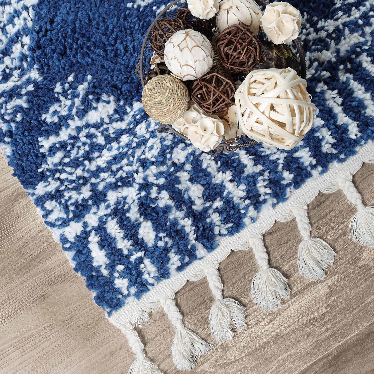 SUPERIOR Alfombra de pelo largo para interiores con borlas, perfecta para dormitorio, cocina, lavandería, entrada, oficina, sala de juegos, cubierta