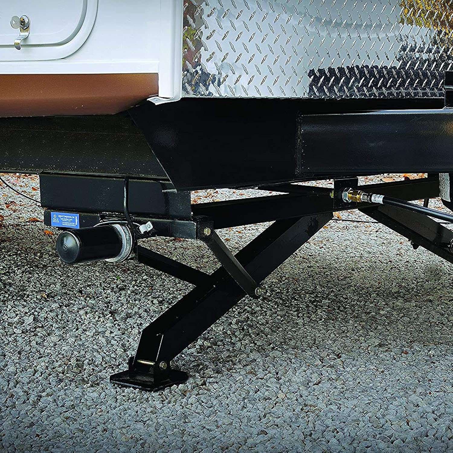 Lippert Brazo de soporte de repuesto para gatos estabilizadores de potencia de RV, 19.3 pulgadas de largo, 1-12 pulgadas de ancho, acero negro de