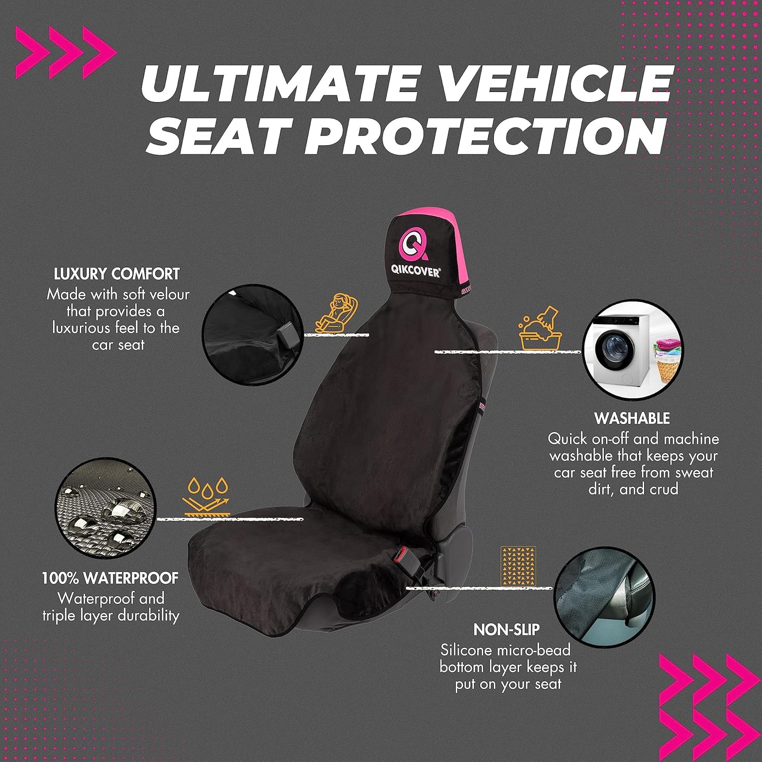 Funda impermeable de alta calidad para asiento de automóvil, a prueba de sudor, ajuste universal, antideslizante, protector duradero para suciedad,
