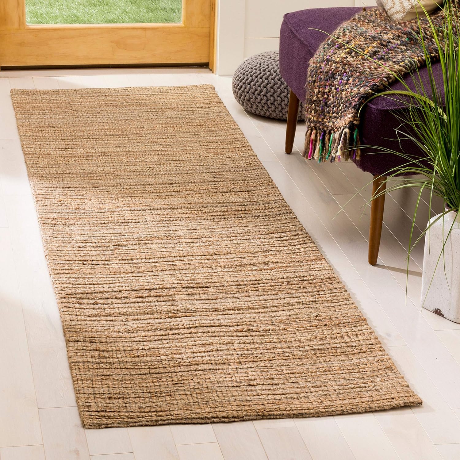 SAFAVIEH Cape Cod Collection – Alfombra de área de 6 x 9 pies, óxido, yute trenzado hecho a mano, ideal para zonas de alto tráfico en sala de estar,