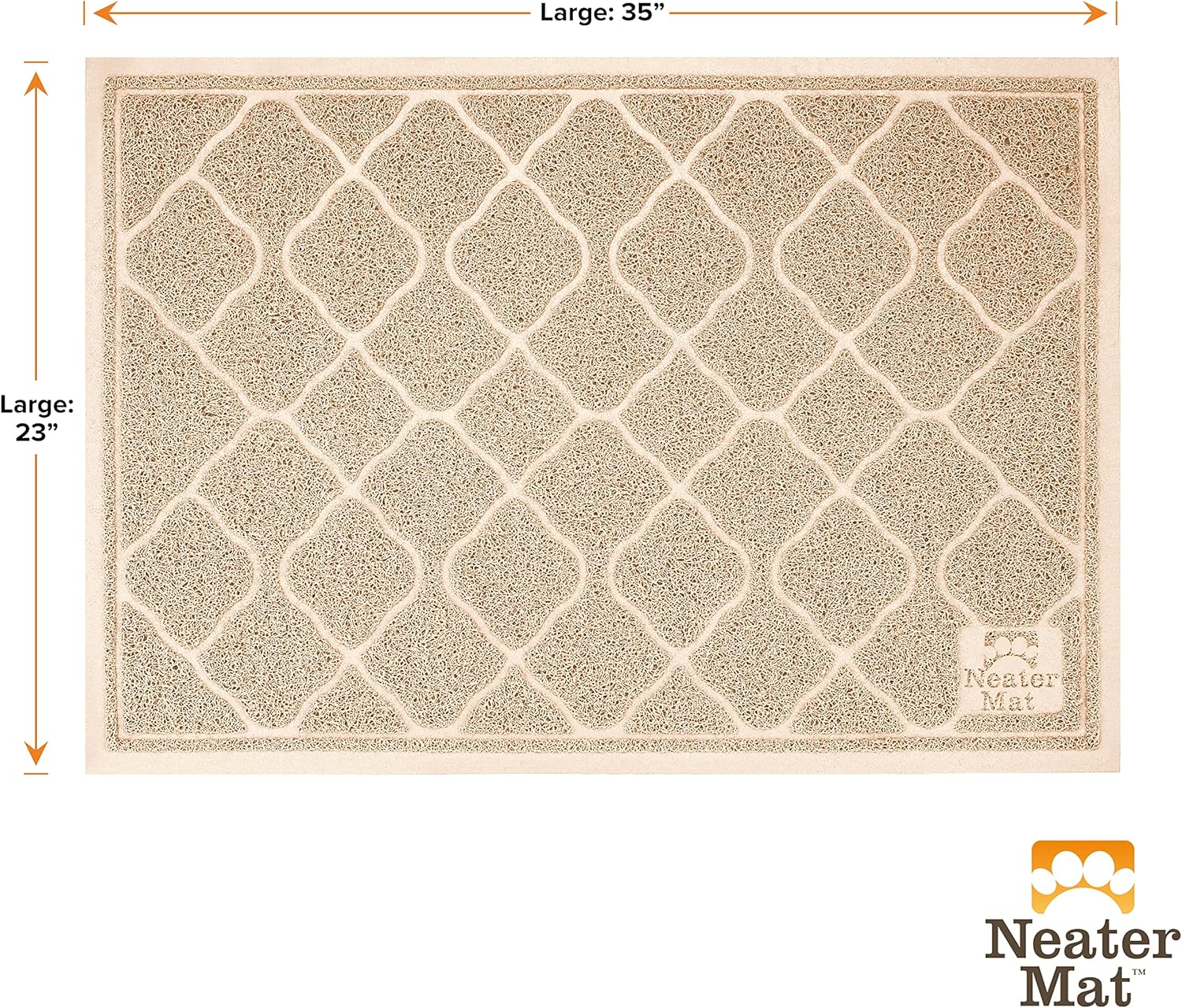 Neater Pets Neater Mat Tapete para atrapar la arena, material grueso y duradero que atrapa el desorden de la caja de arena de gatitos para proteger