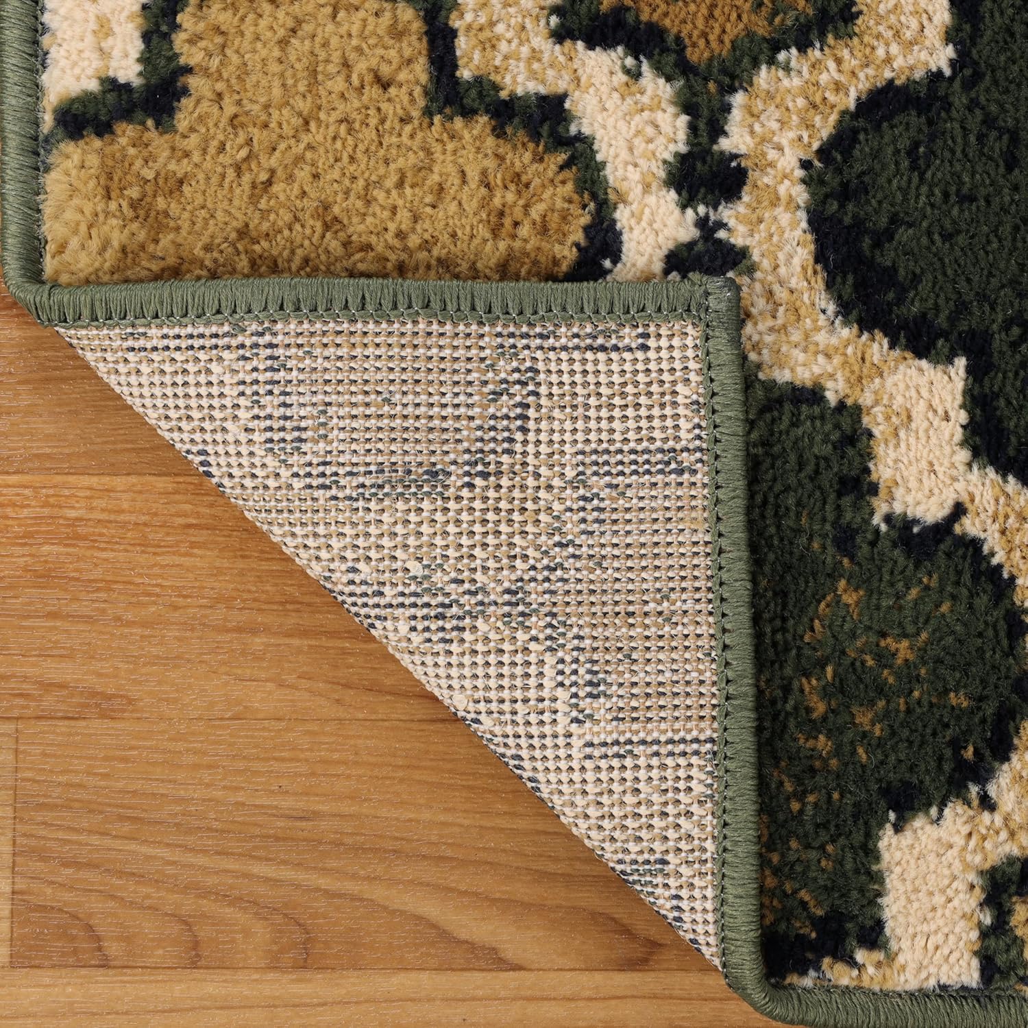 SUPERIOR – Alfombra de área pequeña para interiores, con respaldo de yute, perfecta para suelos de madera dura, diseño de entramado geométrico
