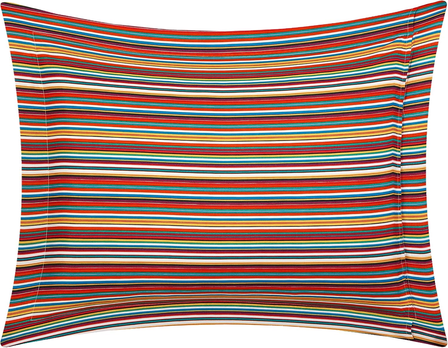 Chic Home Juego de edredón de 6 piezas Chennai reversible inspirado en boho y técnica contemporánea de rayas en una bolsa, tamaño individual, color