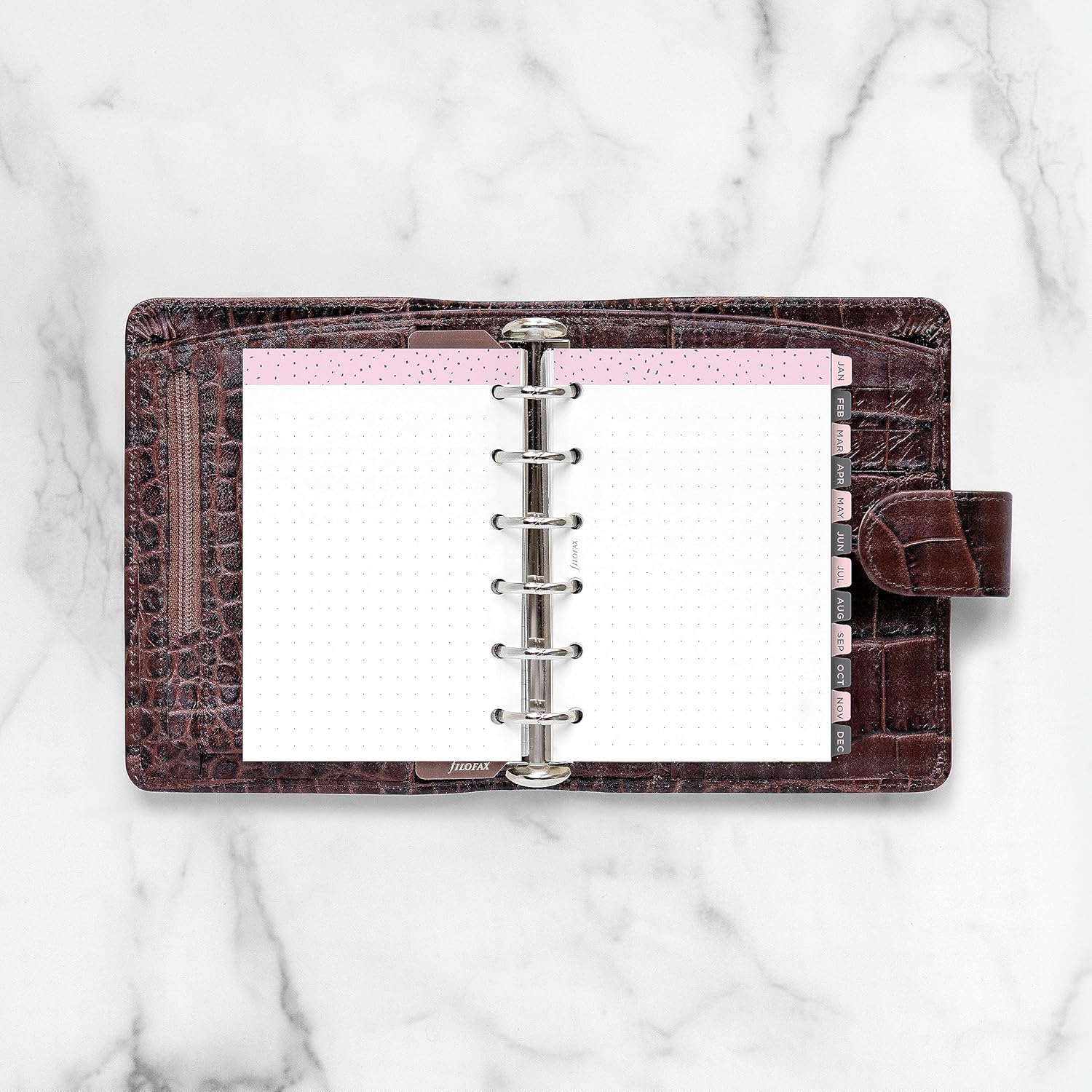 Filofax Recambio de diario de calendario, tamaño de bolsillo, semana a vista, paquete de diario mínimo de confeti, multilingüe cinco idiomas, 2024