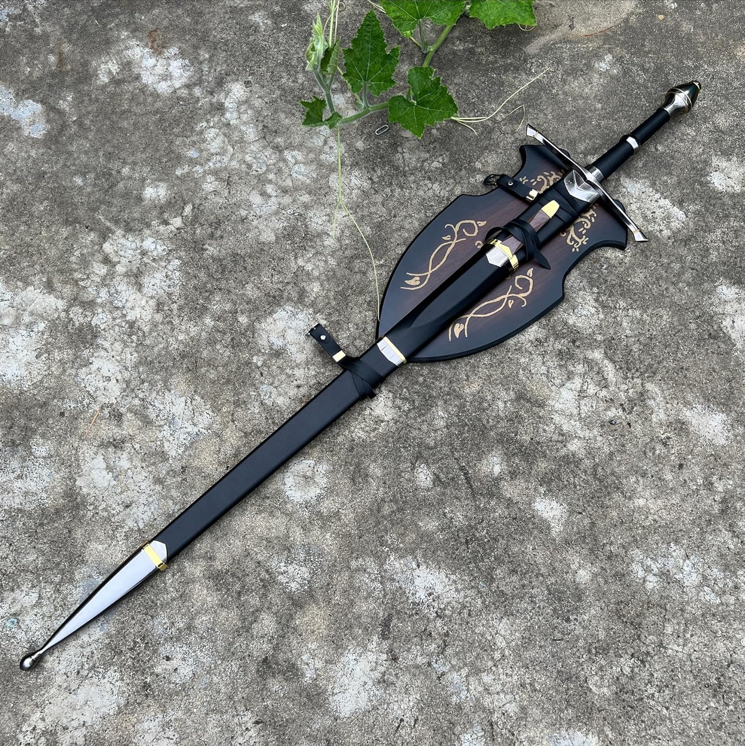 Hejiu Espada medieval con placa de exhibición, Narsil&Aragorn & Ringwraith & Nazgul Espada, réplica perfecta de varios estilos disponibles