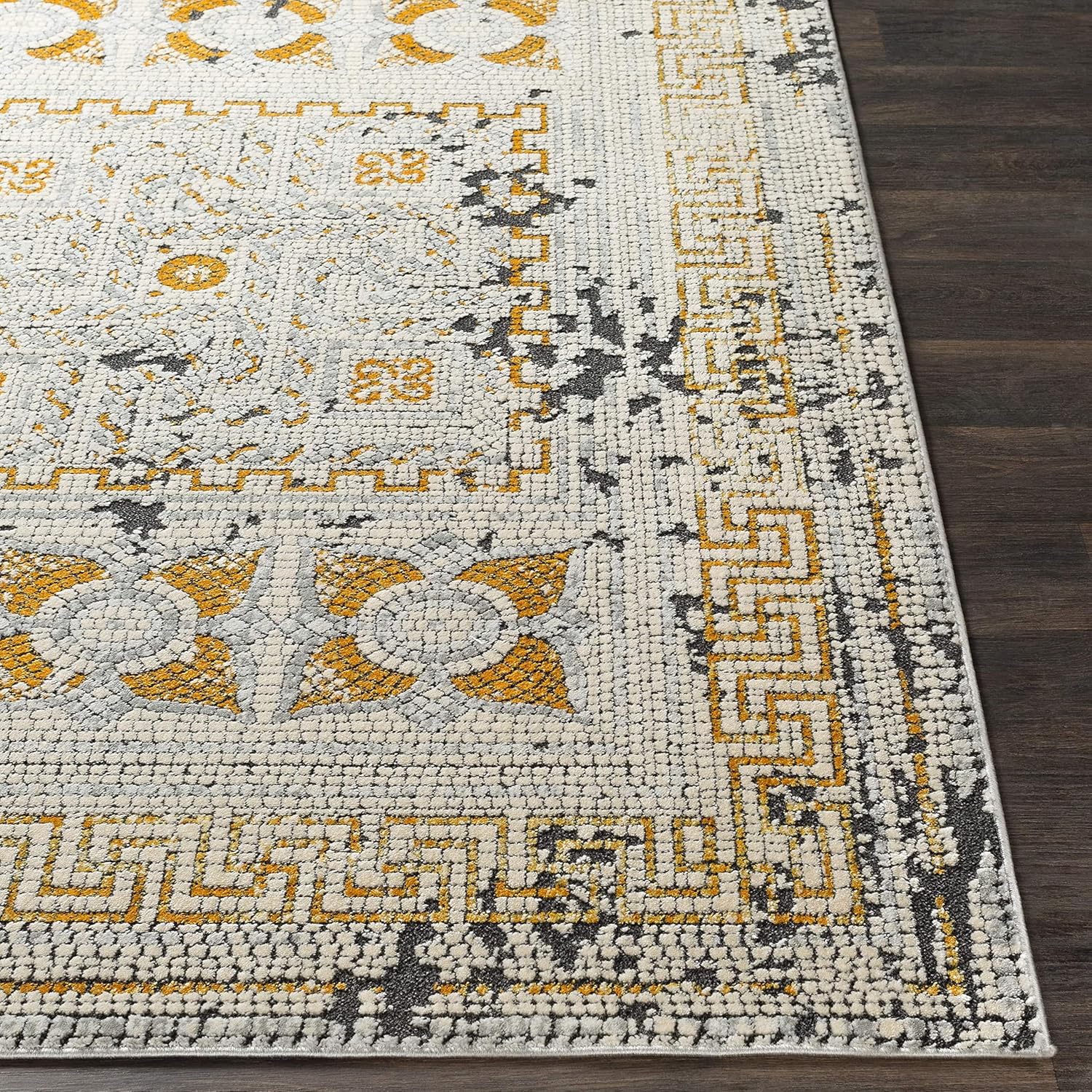 Mark&Day – Alfombras de área, 5 x 7 pies, color mostazabeige, naranja, beige, gris, alfombra para sala de estar, dormitorio o cocina (5.1 pies x 7.3