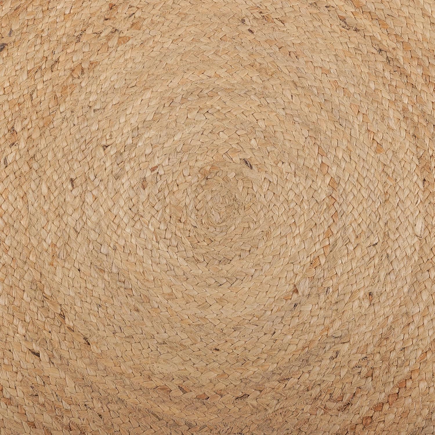 REDEARTH Alfombra redonda tejida a mano trenzada 100 % yute natural, hecha a mano, reversible, bohemio, yute para dormitorio, cocina, sala de estar,