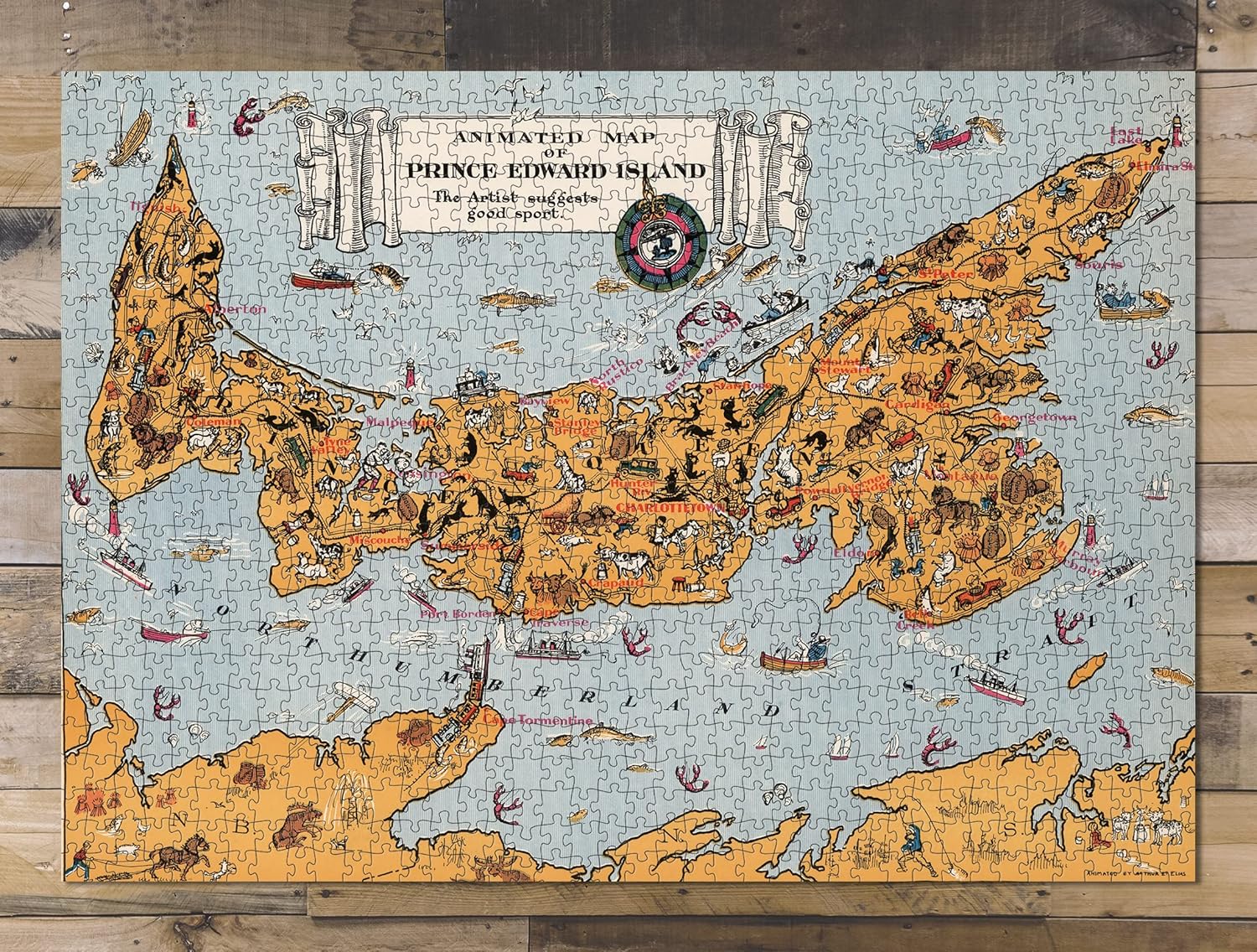 1929 Map of Prince Edward Island  Rompecabezas de 1000 piezas para adultos  Regalos de cumpleaños  Actividad divertida en interiores  Hecho a mano