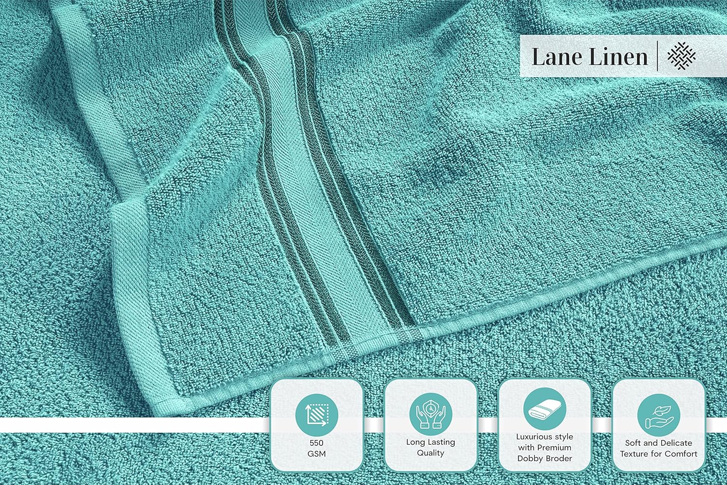 LANE LINEN – Juego de 18toallas de lujo de 100% algodón, toallas de baño de secado rápido, supersuaves y muy absorbentes, 6toallas de baño, 6toallas