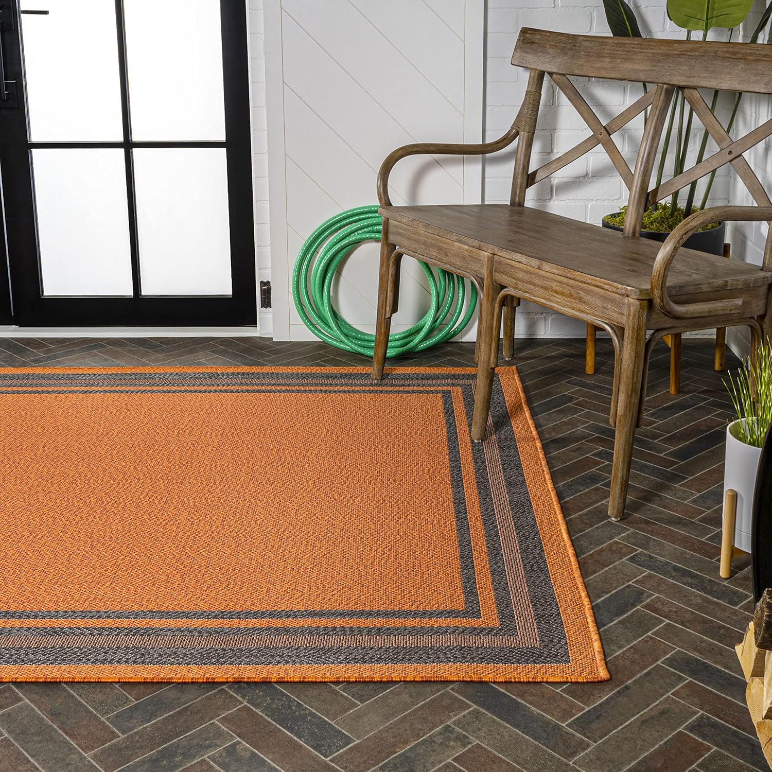 JONATHAN Y SMB201A-3 James – Alfombra de transición moderna a rayas para interiores y exteriores, estilo casa de campo, alto tráfico, cocina, sala
