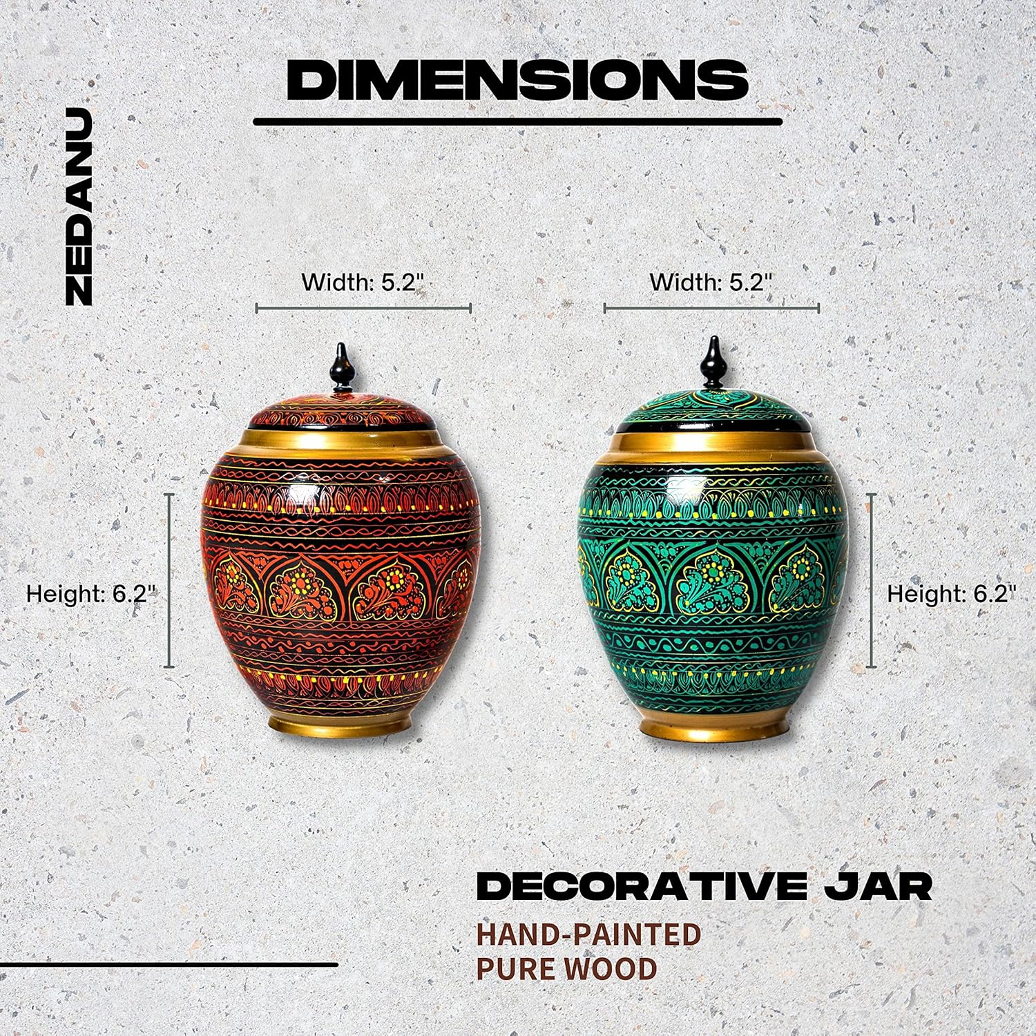 Tarro de madera con tapa, tarro decorativo, tarro de madera hecho a mano, tarro decorativo para decoración del hogar, hermoso centro de mesa para