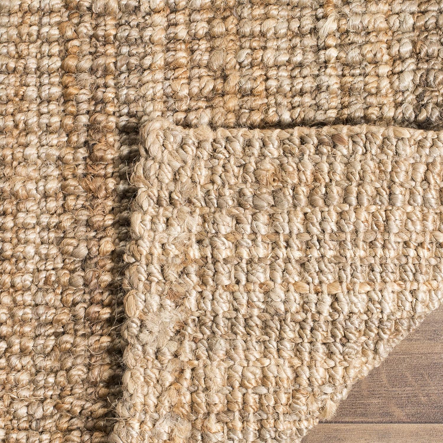SAFAVIEH Colección Natural Fiber NF447A – Tapete de área cuadrado, yute texturizado grueso tejido a mano de 0.75 pulgadas de grosor, ideal para