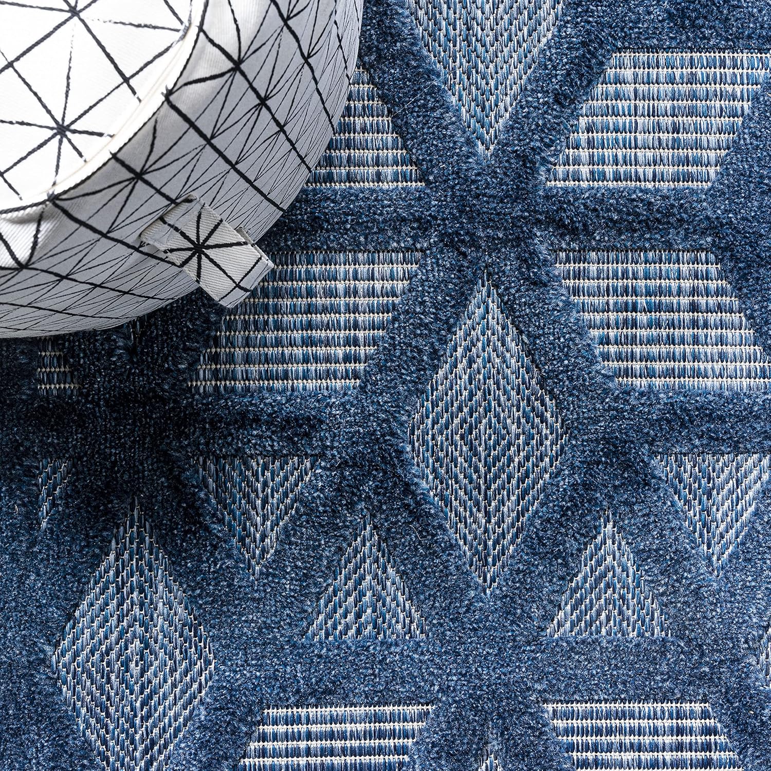 JONATHAN Y IBZ102B-5SQ Talaia – Alfombra geométrica neutra para interiores y exteriores, estilo bohemio, geométrico, fácil limpieza, dormitorio,