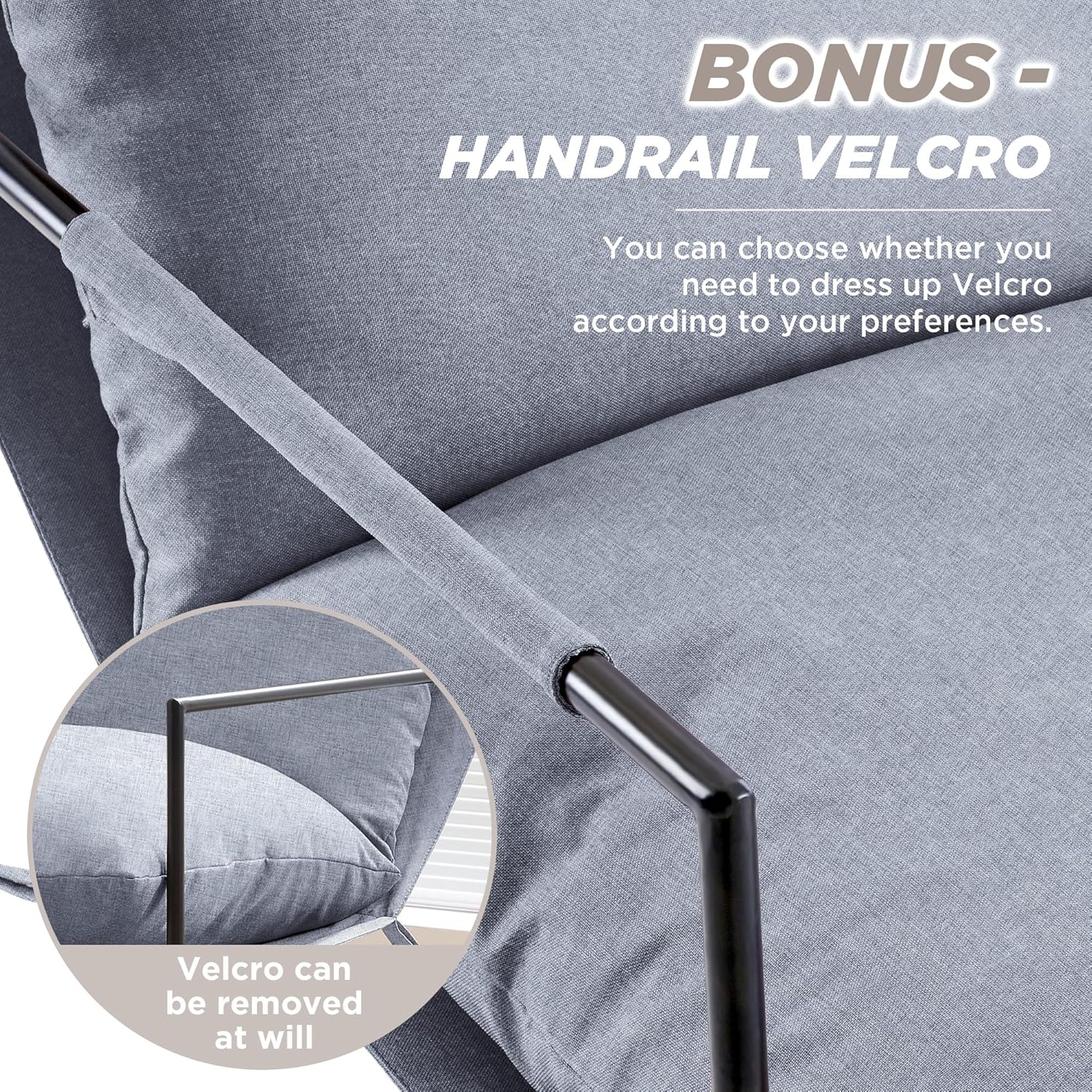 Silla decorativa moderna de mediados de siglo, sillón de acero, silla de tela para sala de estar, dormitorio, oficina en casa en tapicería de