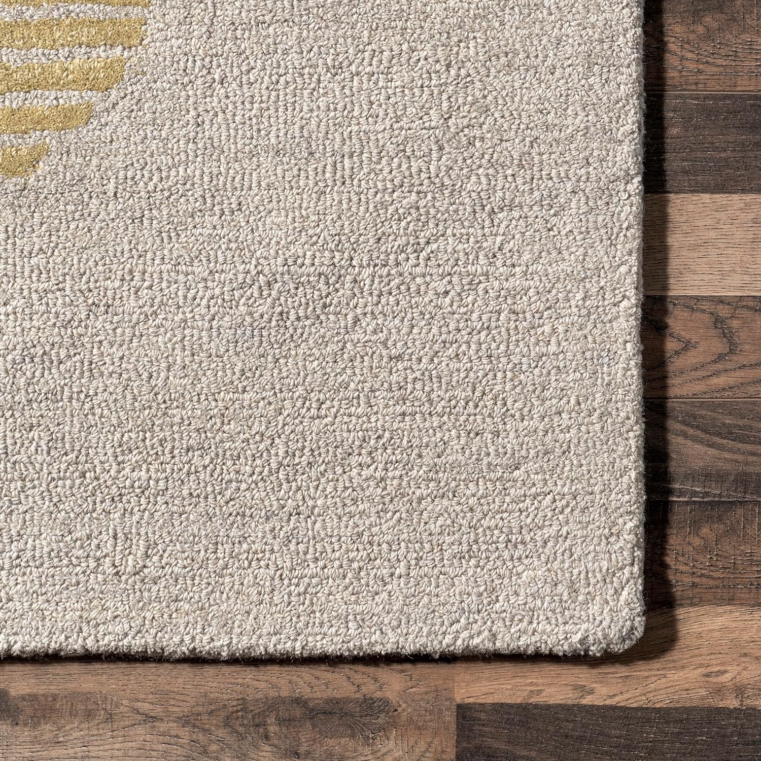 nuLOOM Susie – Alfombra geométrica de lana a rayas, 4 x 6, marfil