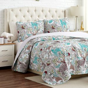 Southshore Fine Living, Inc., Juego de ropa de cama suave de 2 piezas con fundas acolchadas, diseño de bosque navideño, tamaño individualindividual Southshore Fine Living, Inc., Juego de ropa de cama suave de 2 piezas con fundas acolchadas, diseño de bosque navideño, tamaño individualindividual