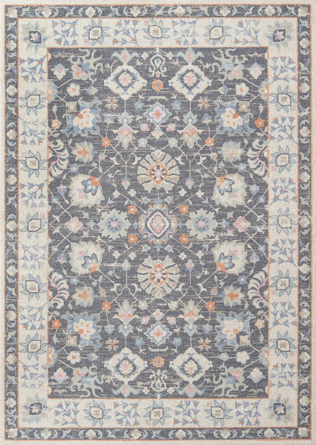 Momeni Anatolia Alfombra de área, 5 pies 3 pulgadas x 7 pies 6 pulgadas, carbón