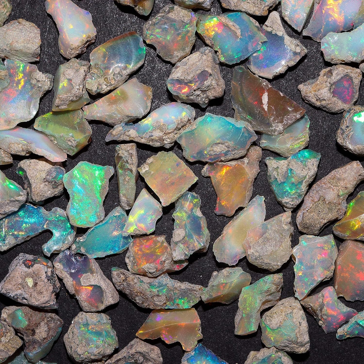5pcs Raw Ethiopian Black Opal Gemstone Rough Opal Stone Chakra Healing Crystals DIY Jewelry Making Wire Wrapping Loose Supplies Wholesale October