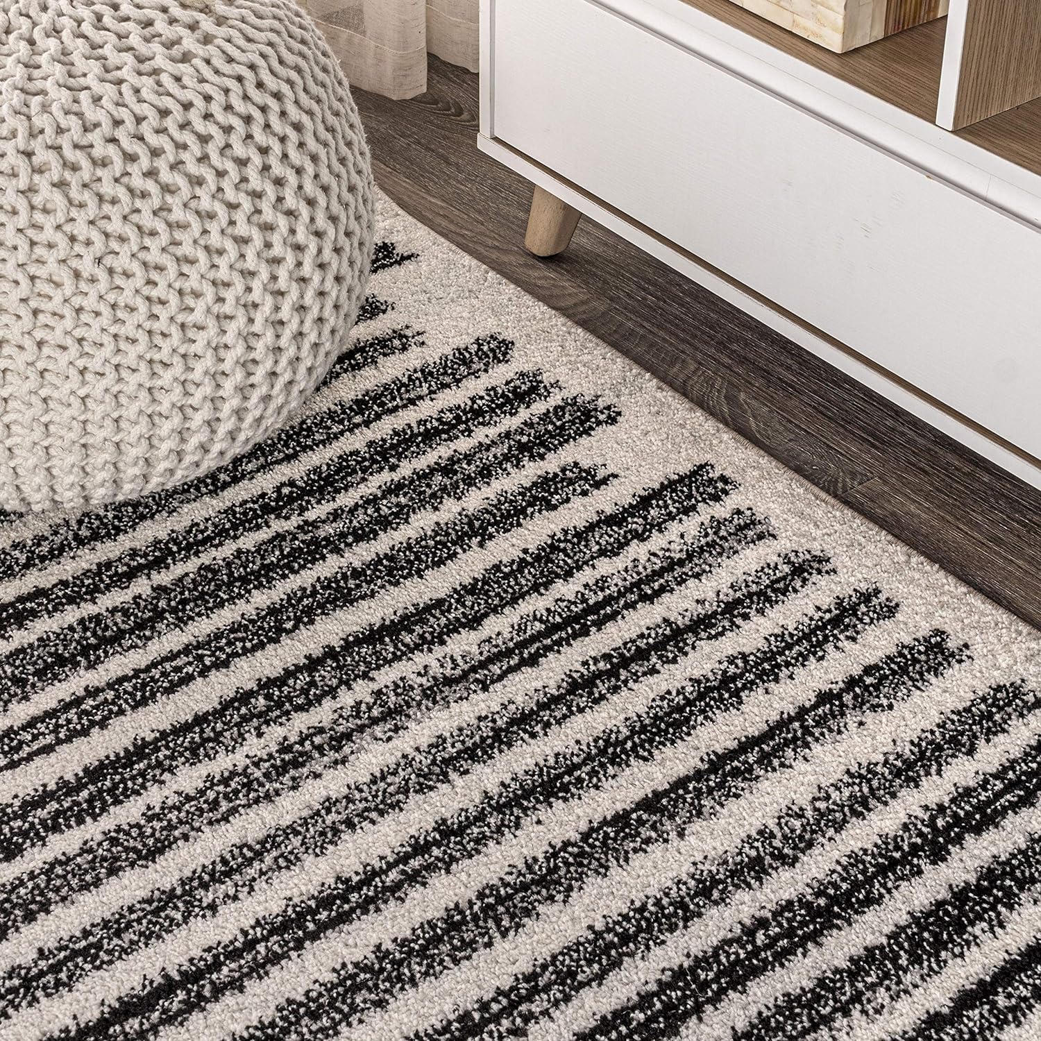 JONATHAN Y MOH207A-220 Khalil – Alfombra moderna a rayas bereberes bohemia, minimalista para dormitorio, cocina, sala de estar, fácil limpieza,