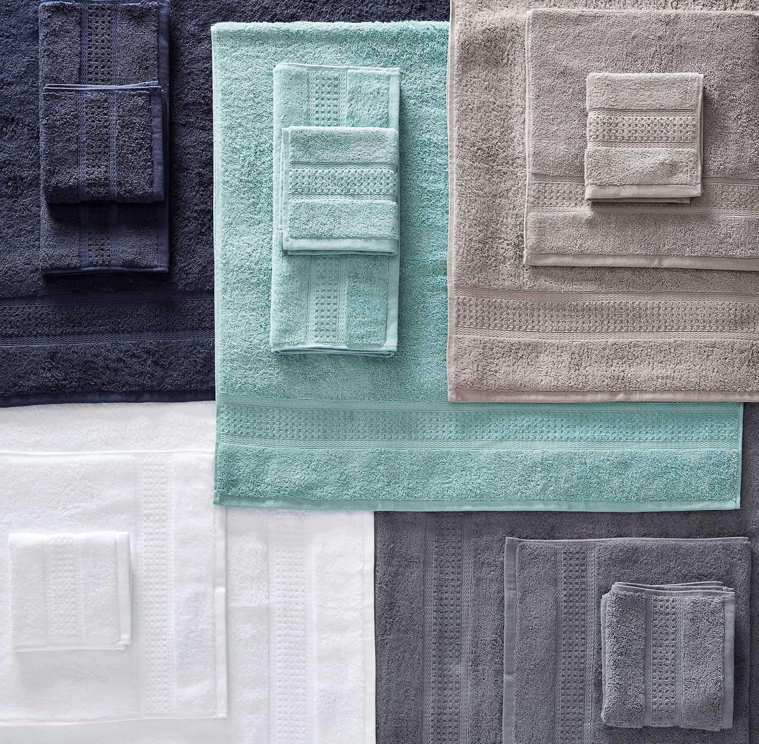 Nautica – Juego de 6 toallas de baño, absorbentes y resistentes a la decoloración, decoración de baño de moda (turquesa océano, 6 piezas)