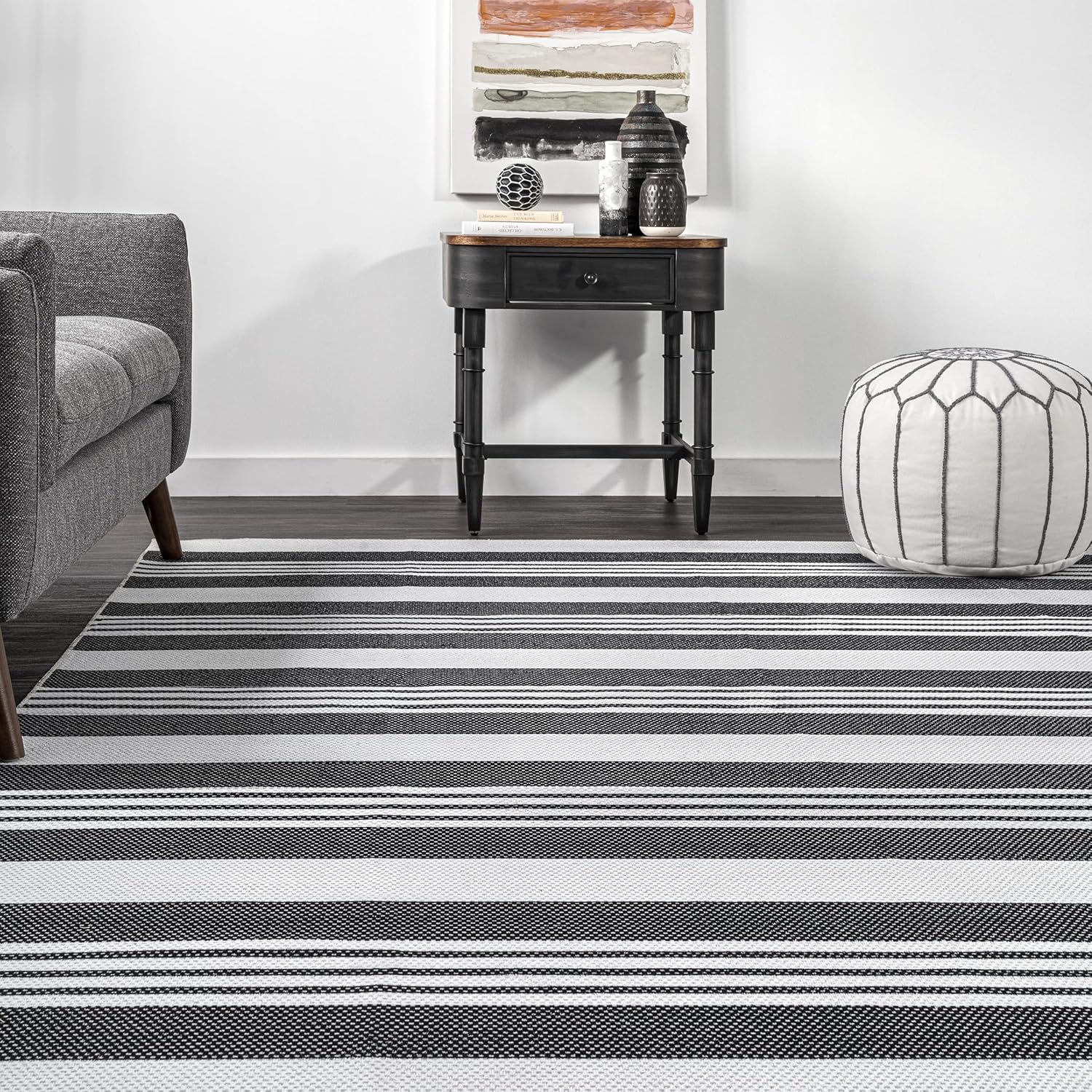 nuLOOM Lena – Alfombra de pasillo ultra fina lavable a máquina, 2 pies 6 pulgadas x 6 pies, color gris