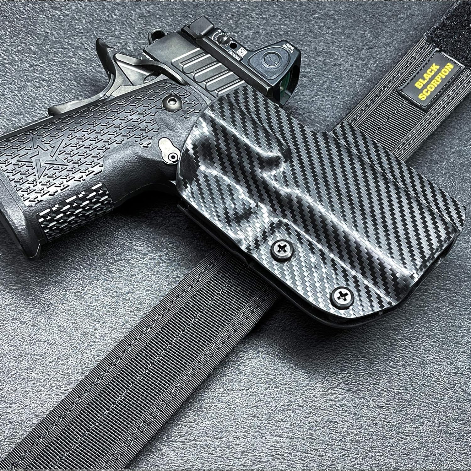 Black Scorpion Gear Pro IDPA Competition Holster se adapta a Tanfoglio Stock 3