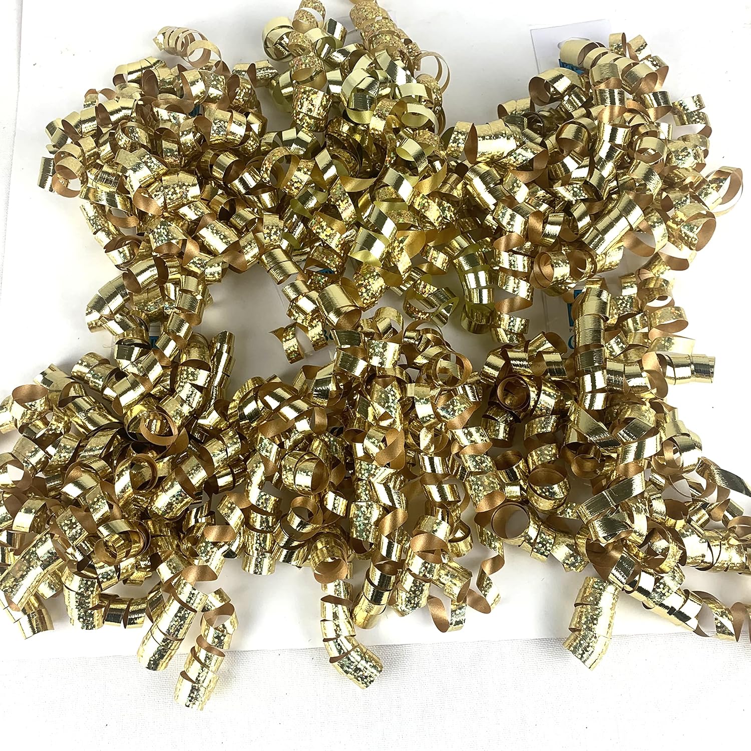 Worlds Lazos rizados dorados para envolver regalos, lazos de 5 pulgadas (paquete de 6)