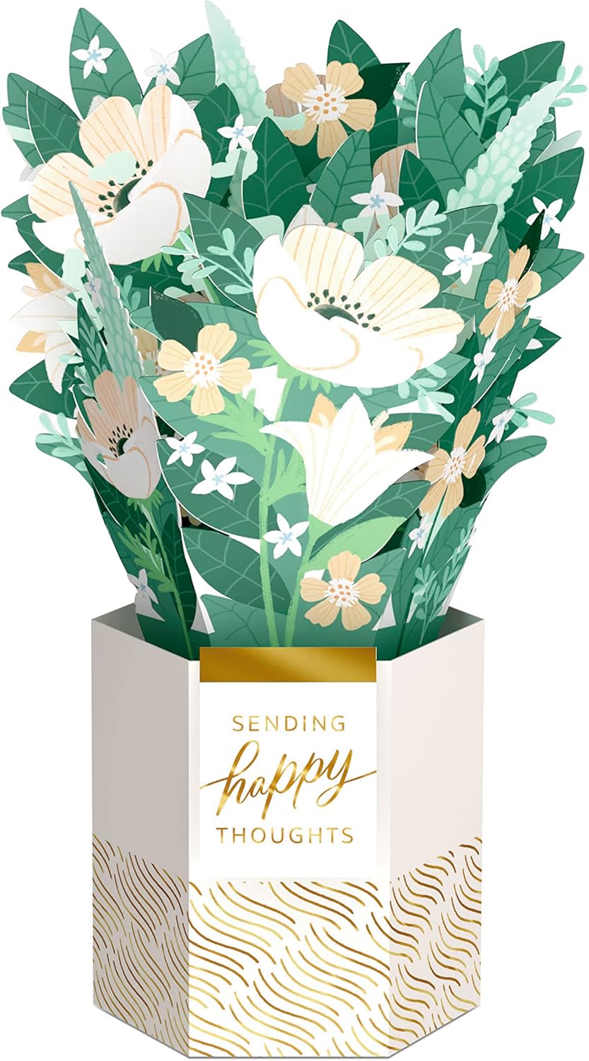 Hallmark Paper Wonder Thinking of You, tarjeta desplegable para todas las ocasiones (ramo de lirios de la paz)