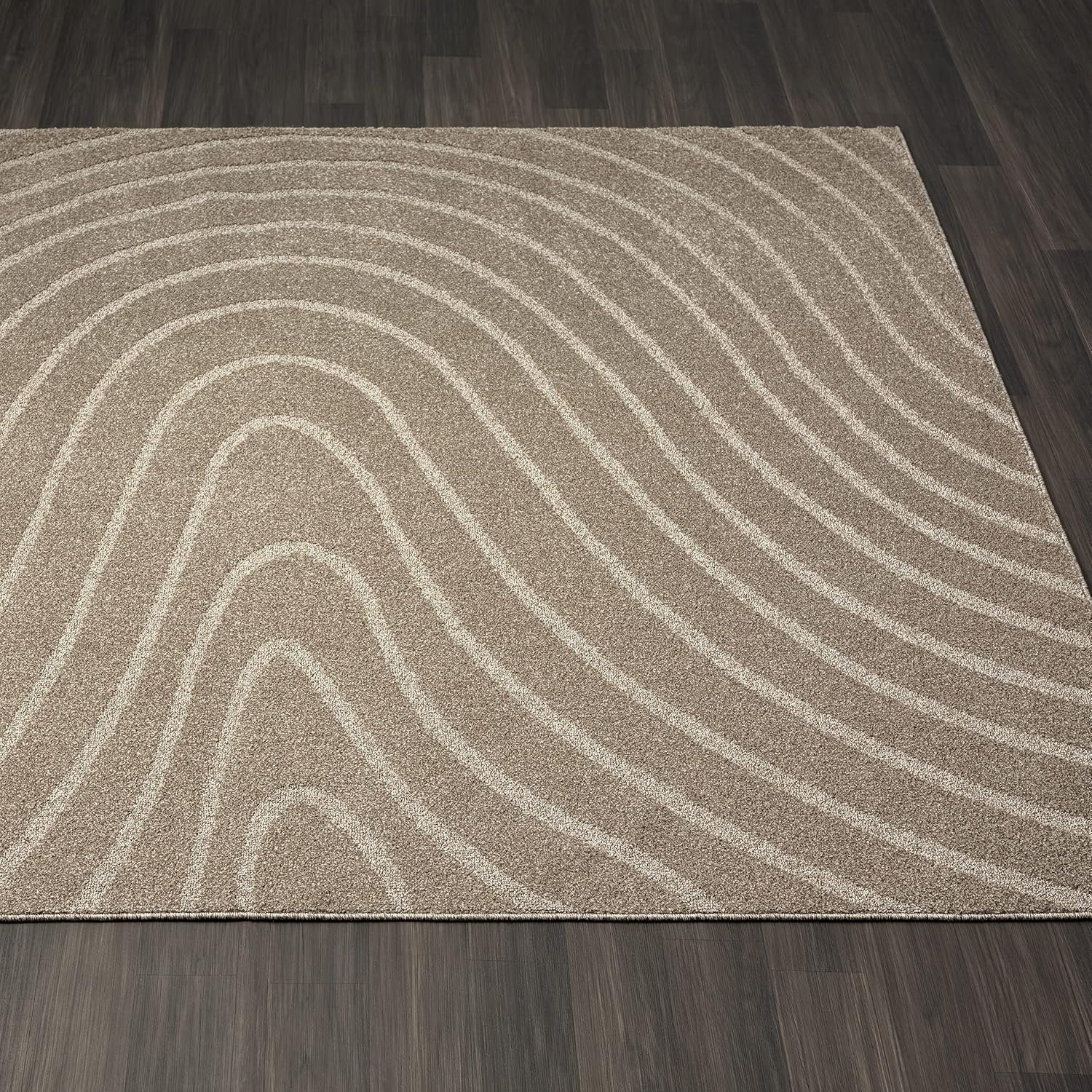 LUXE WEAVERS Alfombra moderna geométrica gris pardo 9×12, alfombra contemporánea resistente a las manchas
