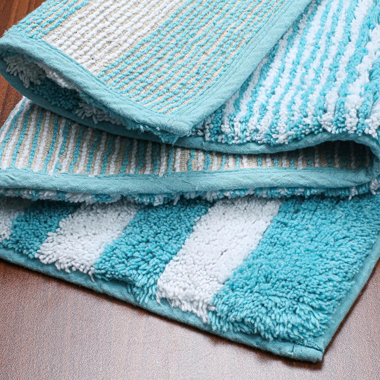 Savi Home Juego de 2 alfombras de baño 100 % chindi puras, súper suaves, afelpadas y absorbentes, alfombras de baño copetudas a mano, alfombras de
