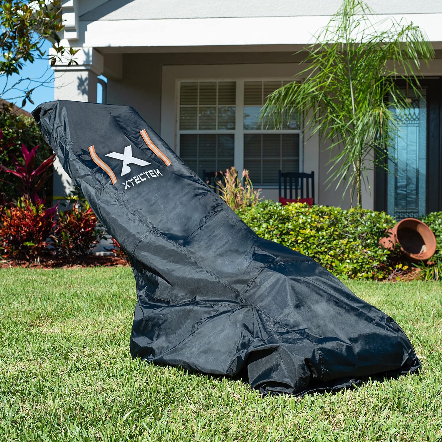 Funda para cortacésped, resistente con protección impermeable extrema. Tela Oxford resistente y flexible con revestimiento de poliuretano ecológico.