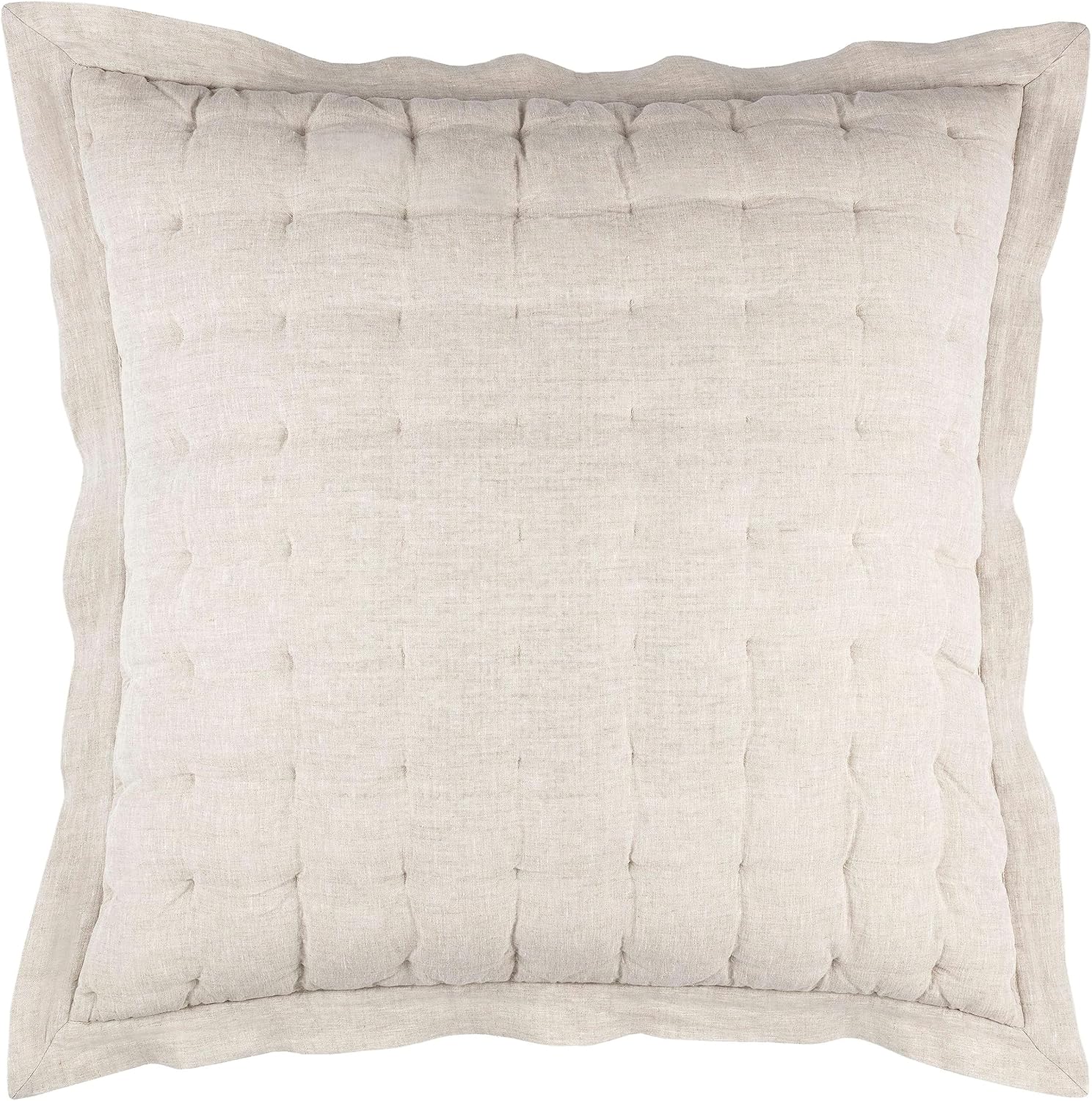 Pine Cone Hill Lush Linen – Funda de almohada natural, tamaño europeo, patrón sólido neutro
