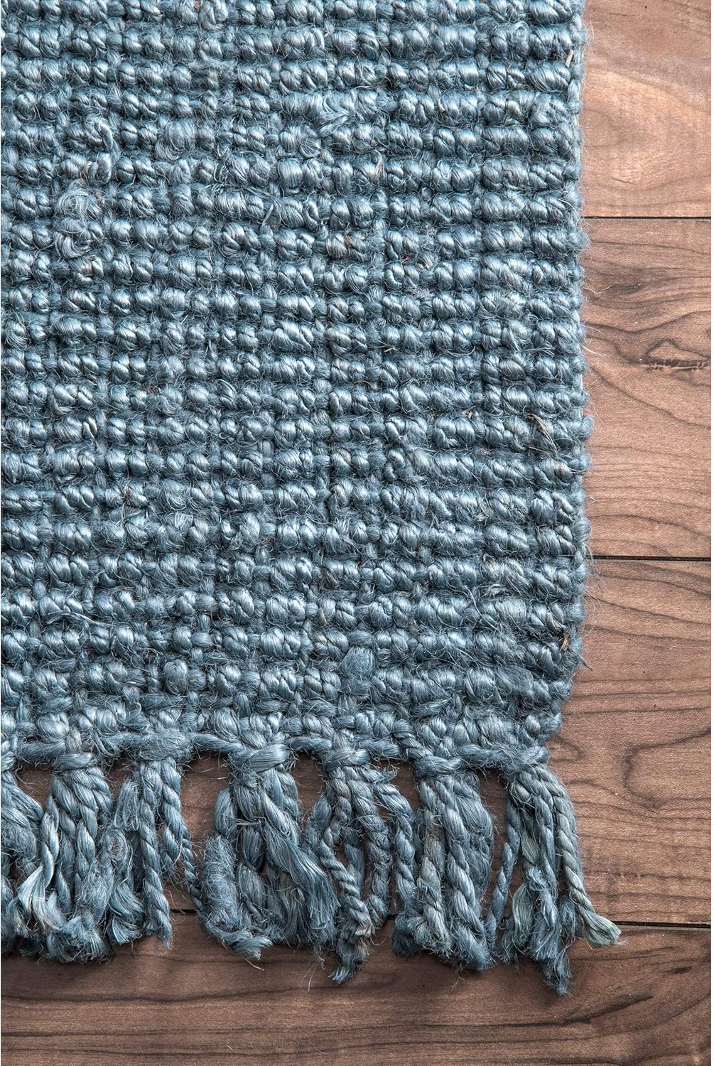 nuLOOM – Alfombra gruesa de yute Daniela Farmhouse, 8 x 10, color azul
