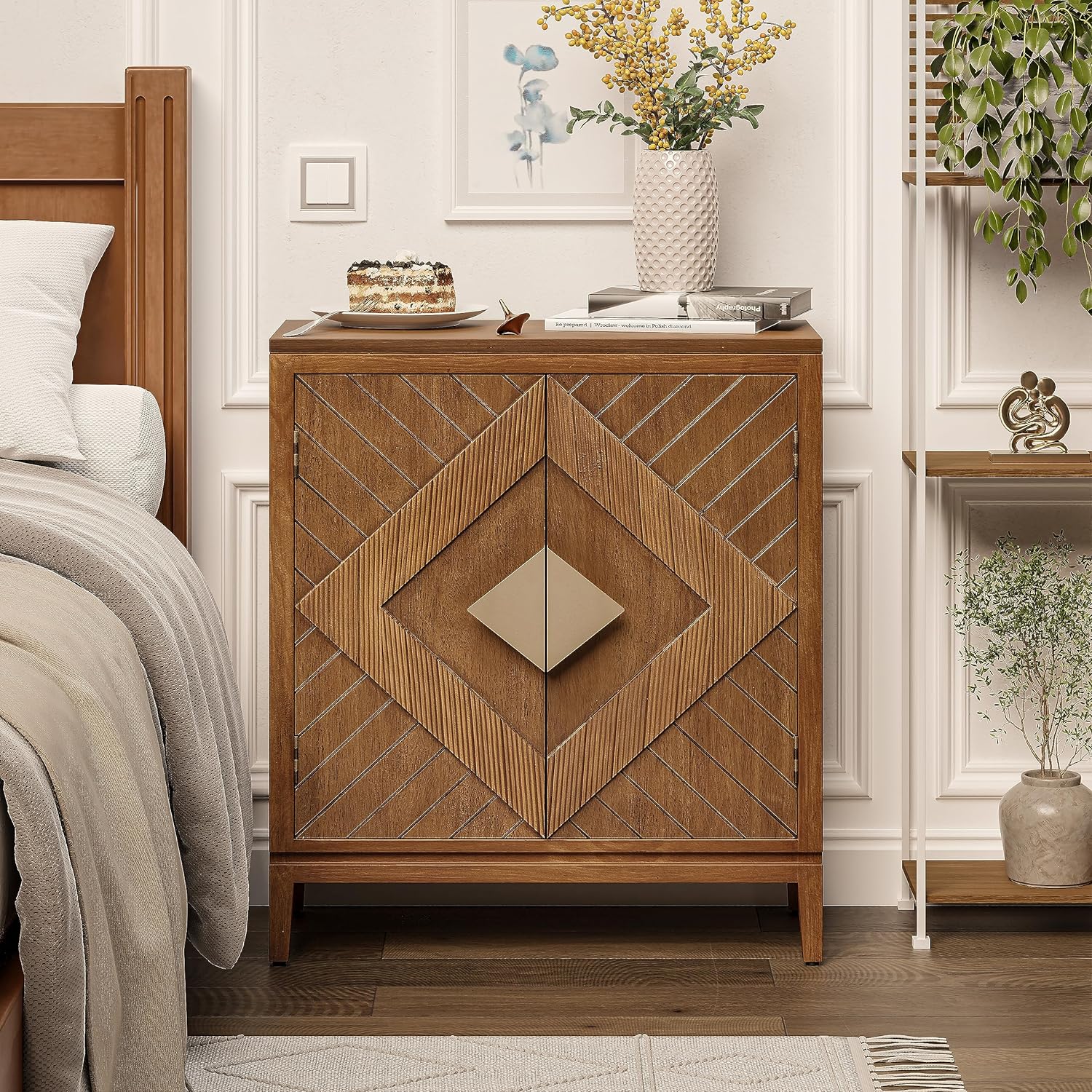 Armario de almacenamiento de granja, aparador de madera con 2 puertas para sala de estar, pasillo, dormitorio, comedor