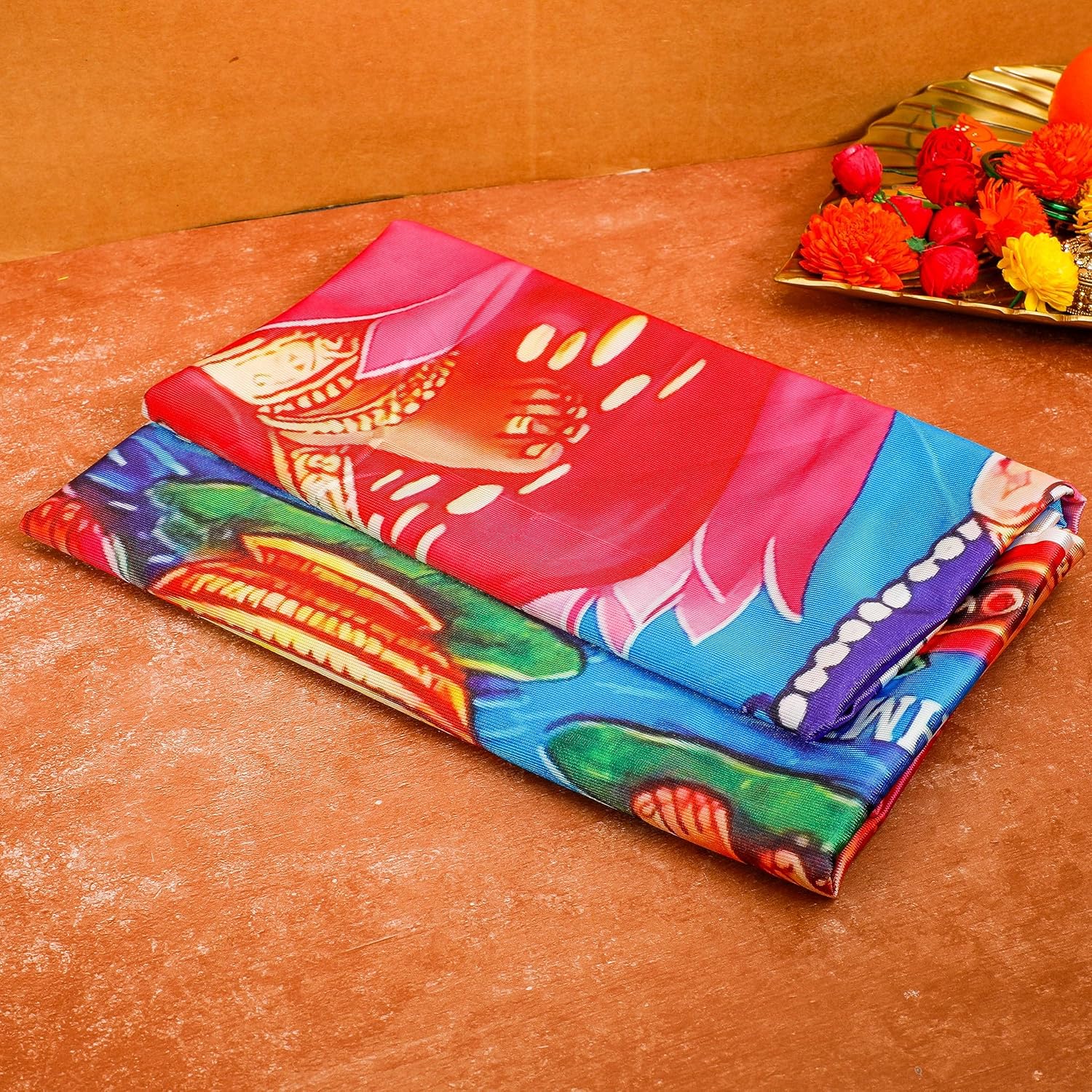 Desi Favors Gran tela de algodón Lakshmi MATAAshtalakshmi – Decoración de telón de fondo indio estilo Pooja, regalo para bodas hindúes, festivales