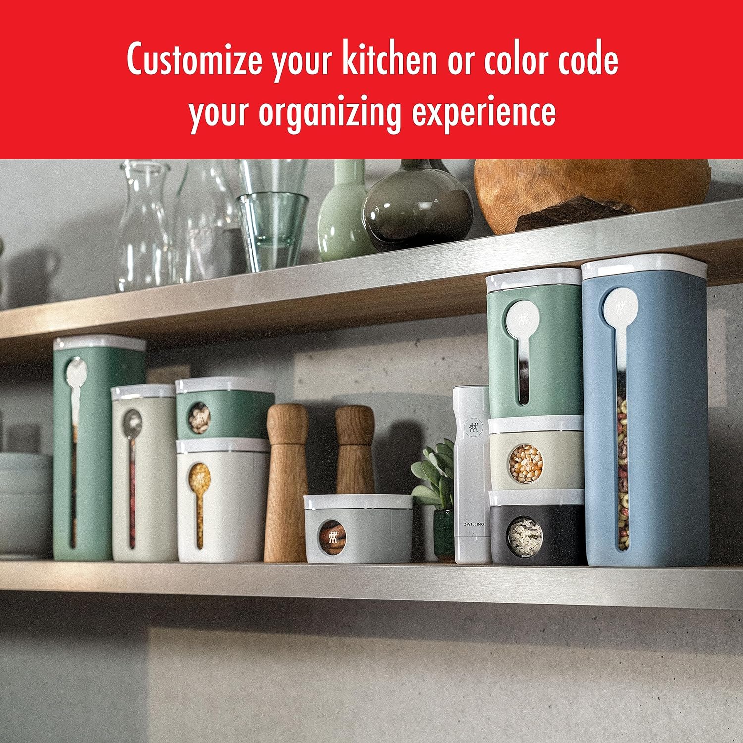 ZWILLING Fresh & Save CUBE – Funda de color para organizadores y almacenamiento de despensa S, recipiente hermético de almacenamiento de alimentos
