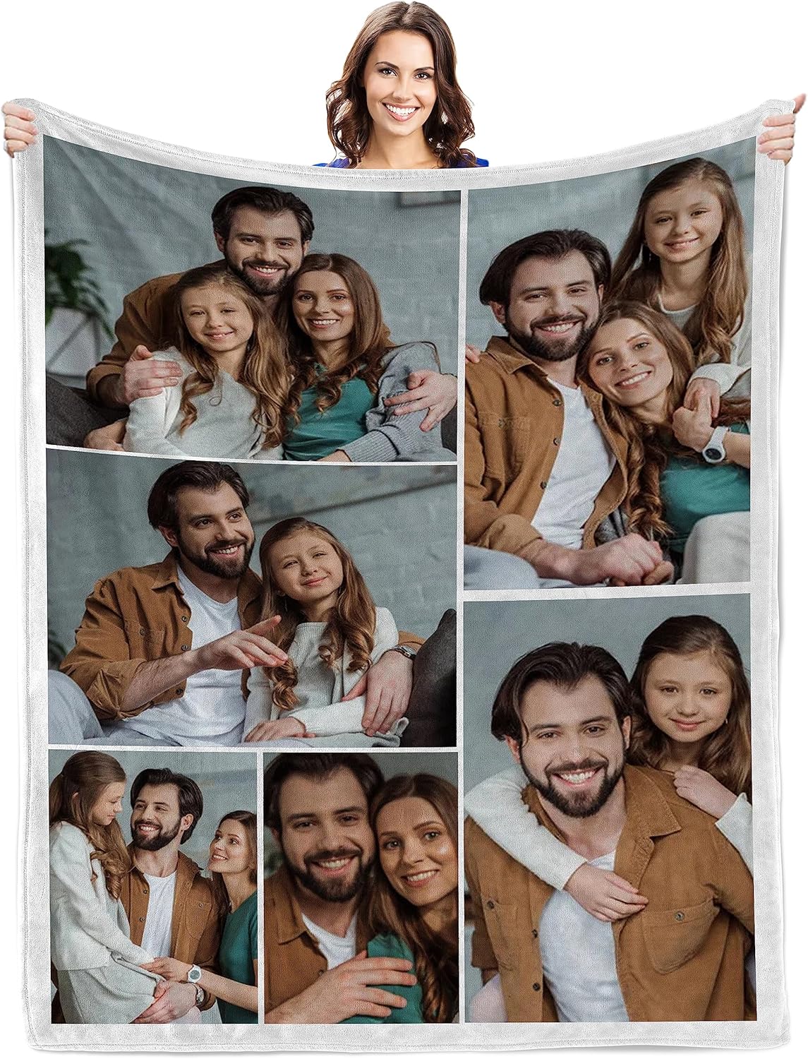 Lcyawer Manta personalizada con fotos, mantas personalizadas para adultos y niños, regalos personalizados para Navidad, Halloween, día de San